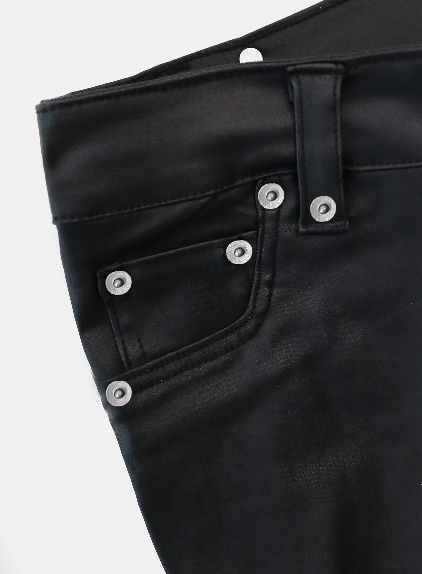 [w-pts25-112] Viper Mid-Rise Bootcut Pants - Coated Black