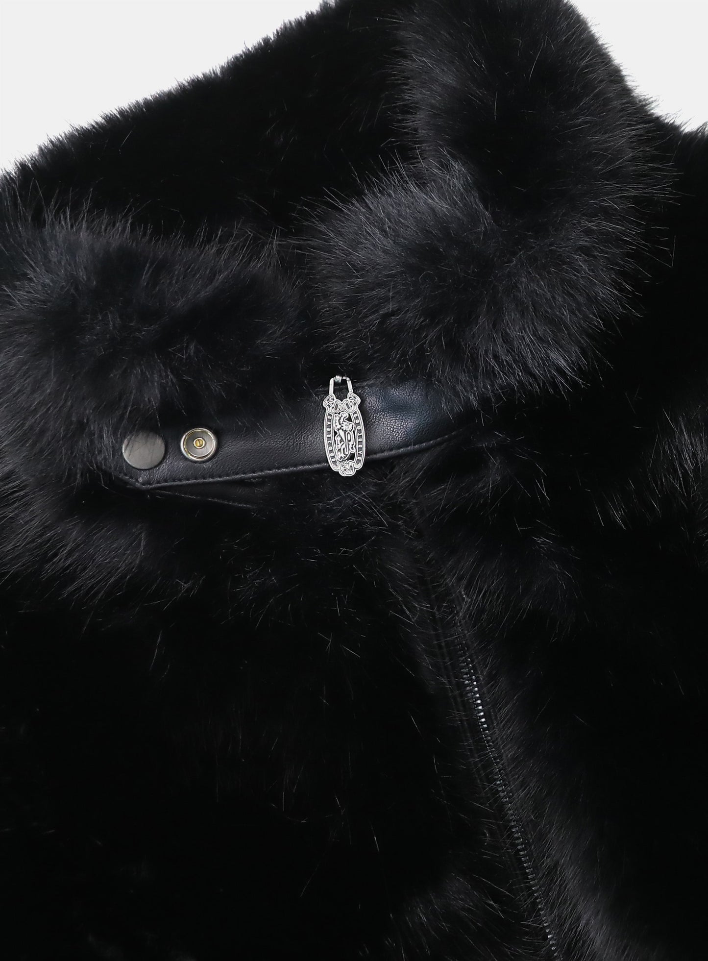 [w-jkt25-054] Viper81 High Neck Fur Jacket - Black