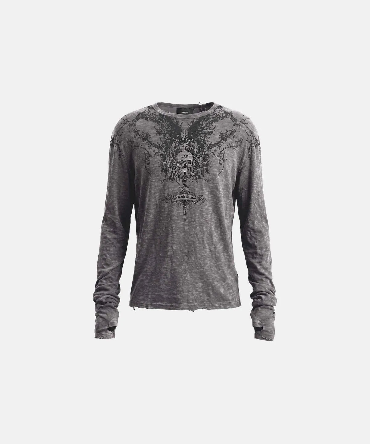 [w-tee26-280] T.M.V. SKULL Workshop Long Sleeve - Grey