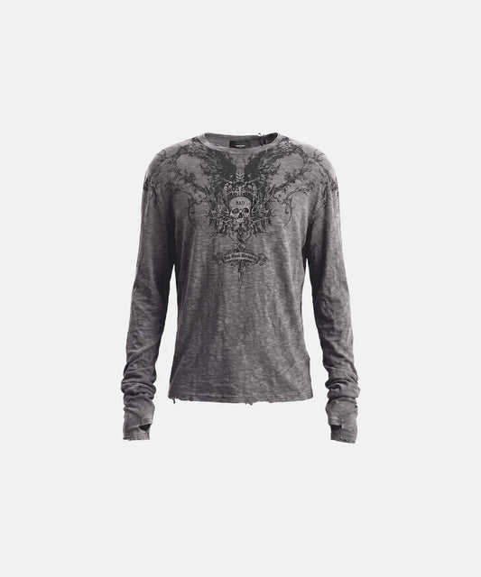 [w-tee26-280] T.M.V. SKULL Workshop Long Sleeve - Grey