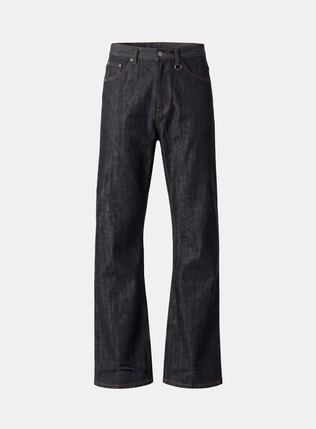 [w-pts26-134] 0129 LOW CROTCH Regular Curve Bootcut Pants - Rigid Black Denim