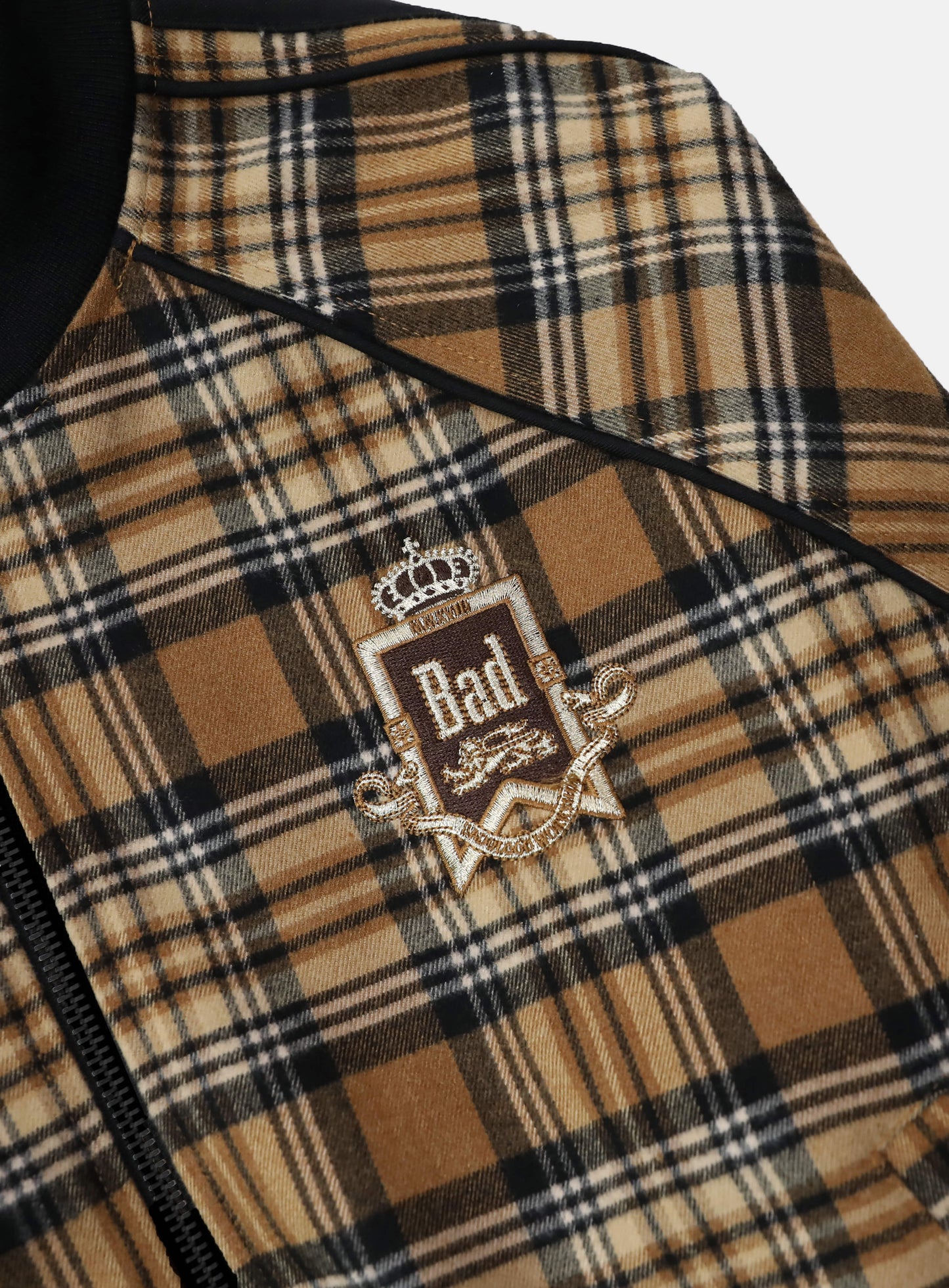 [w-jkt25-047] Royal Billy Flannel Track Zip-Up – Yellow Check