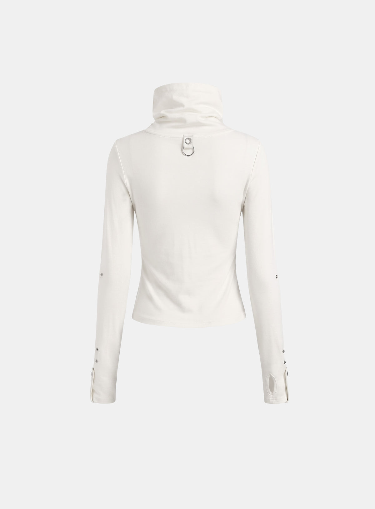 w-tee26-264 Viper Turtleneck Henley Long Sleeve - White
