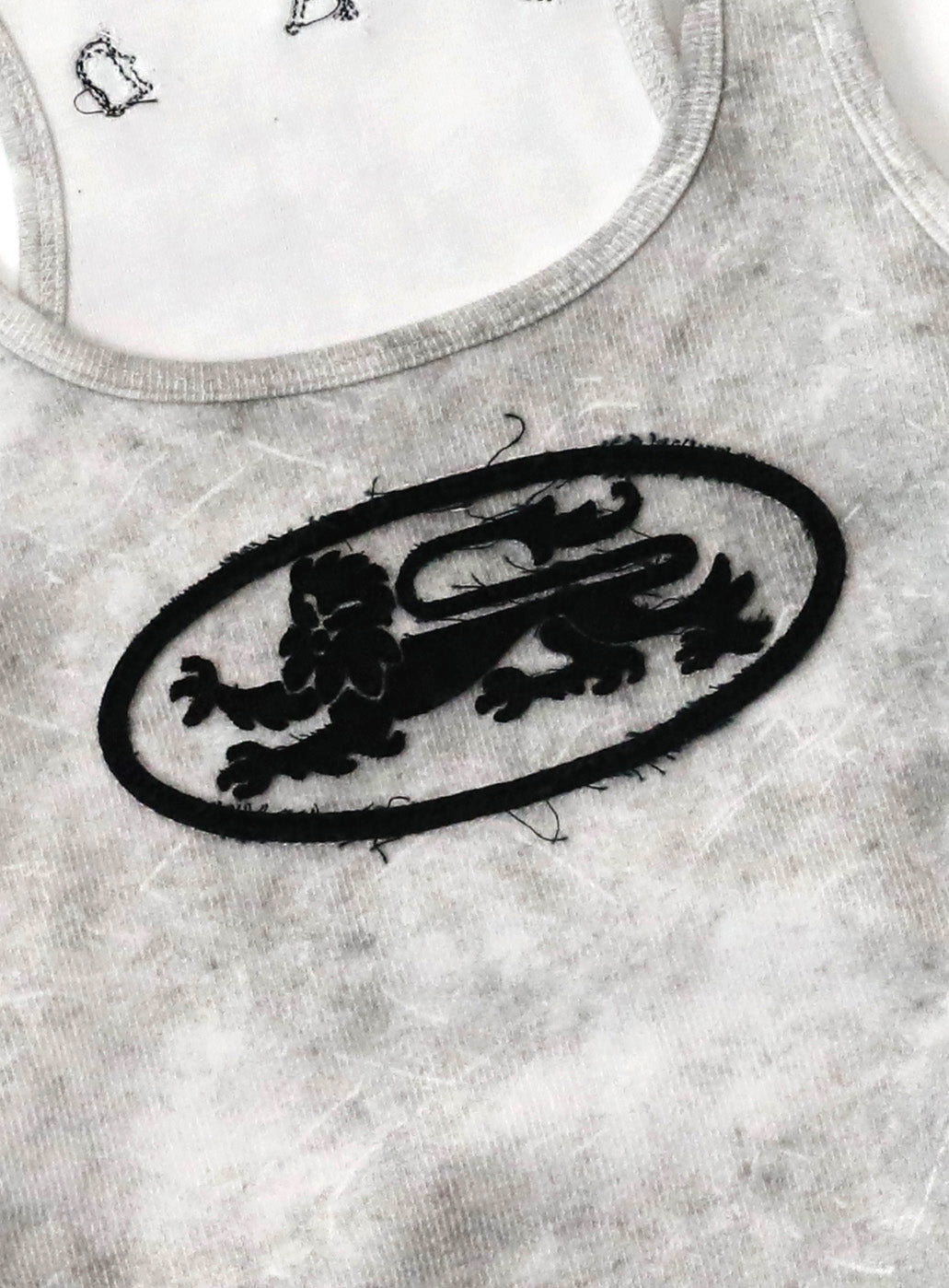 Lion Patch Tank Mini Dress - Washed White