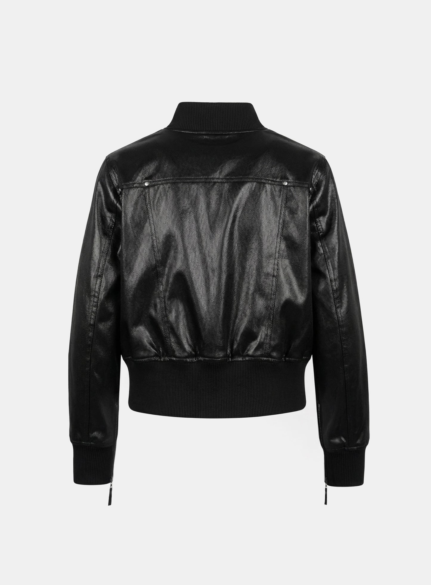 [w-jkt25-069] Laguna High-Neck Bomber Jacket - Coated Black