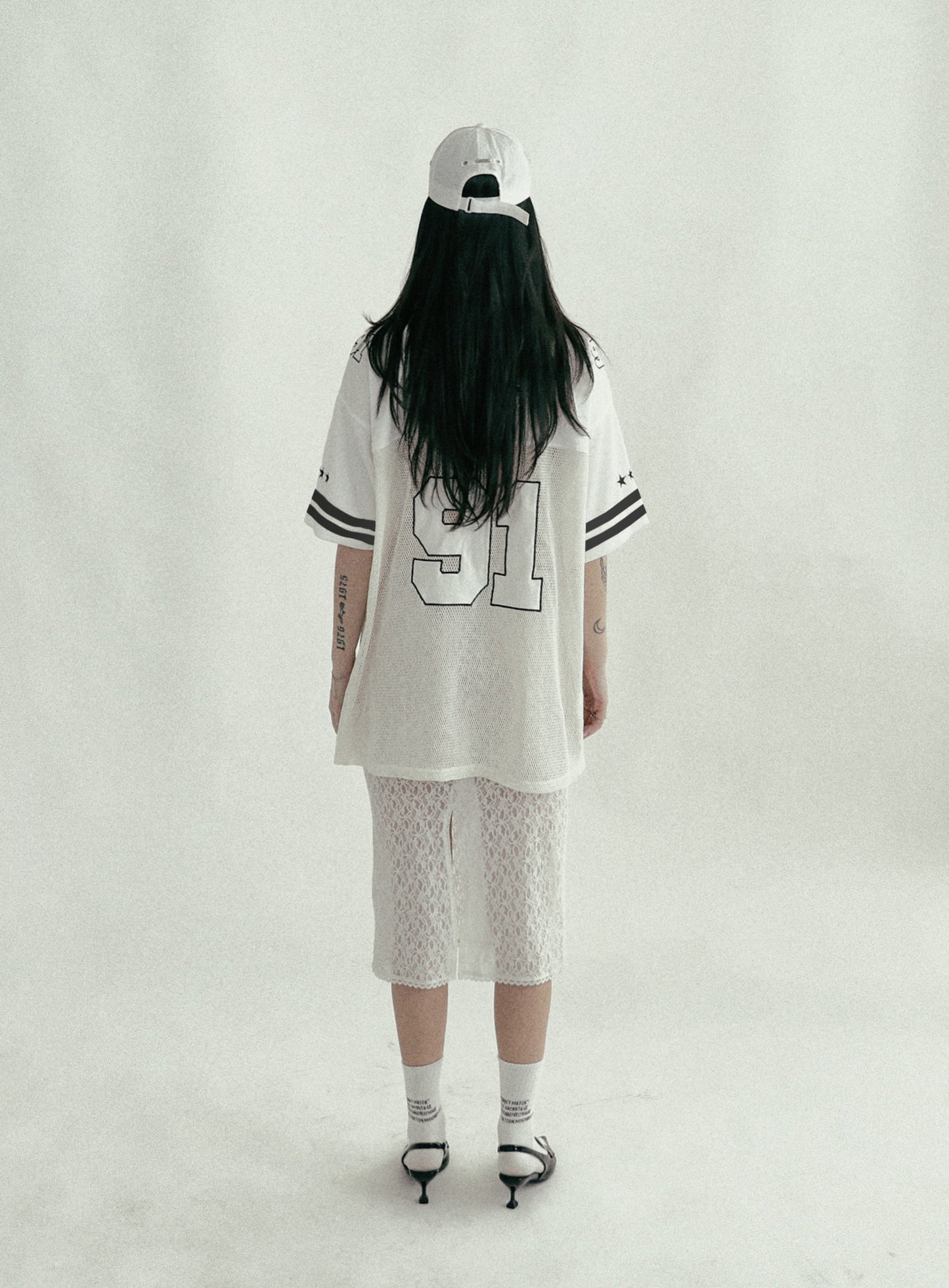 Crochet 91 Football Jersey Large Fit - White