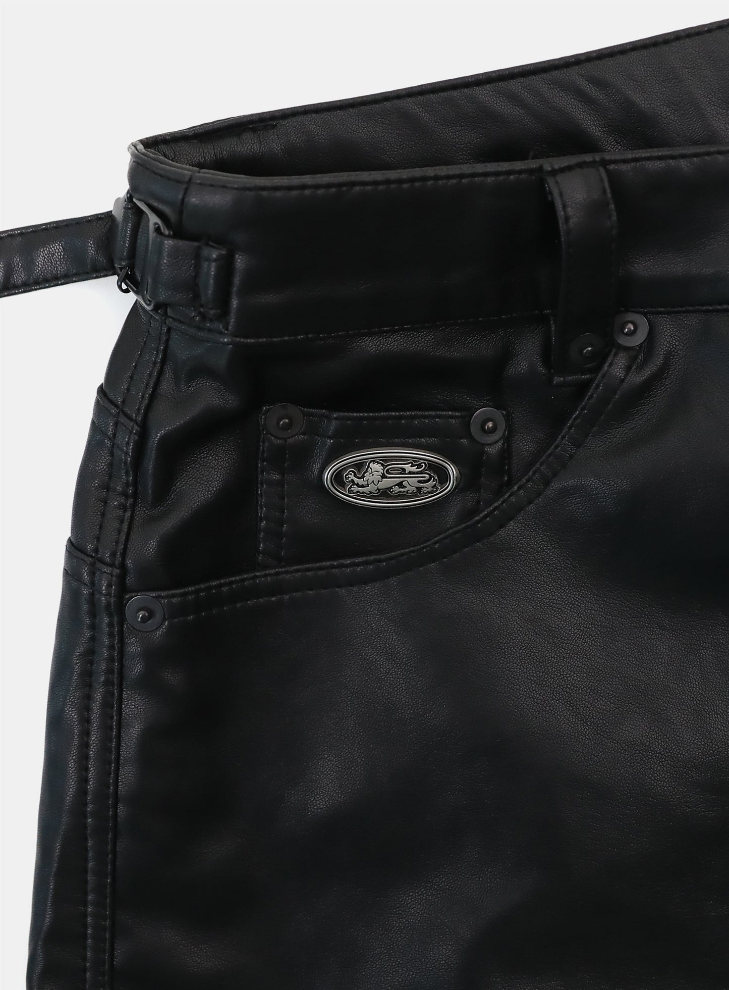 [w-pts25-111] Viper 301 Semi-Curved Pants - Black Leather