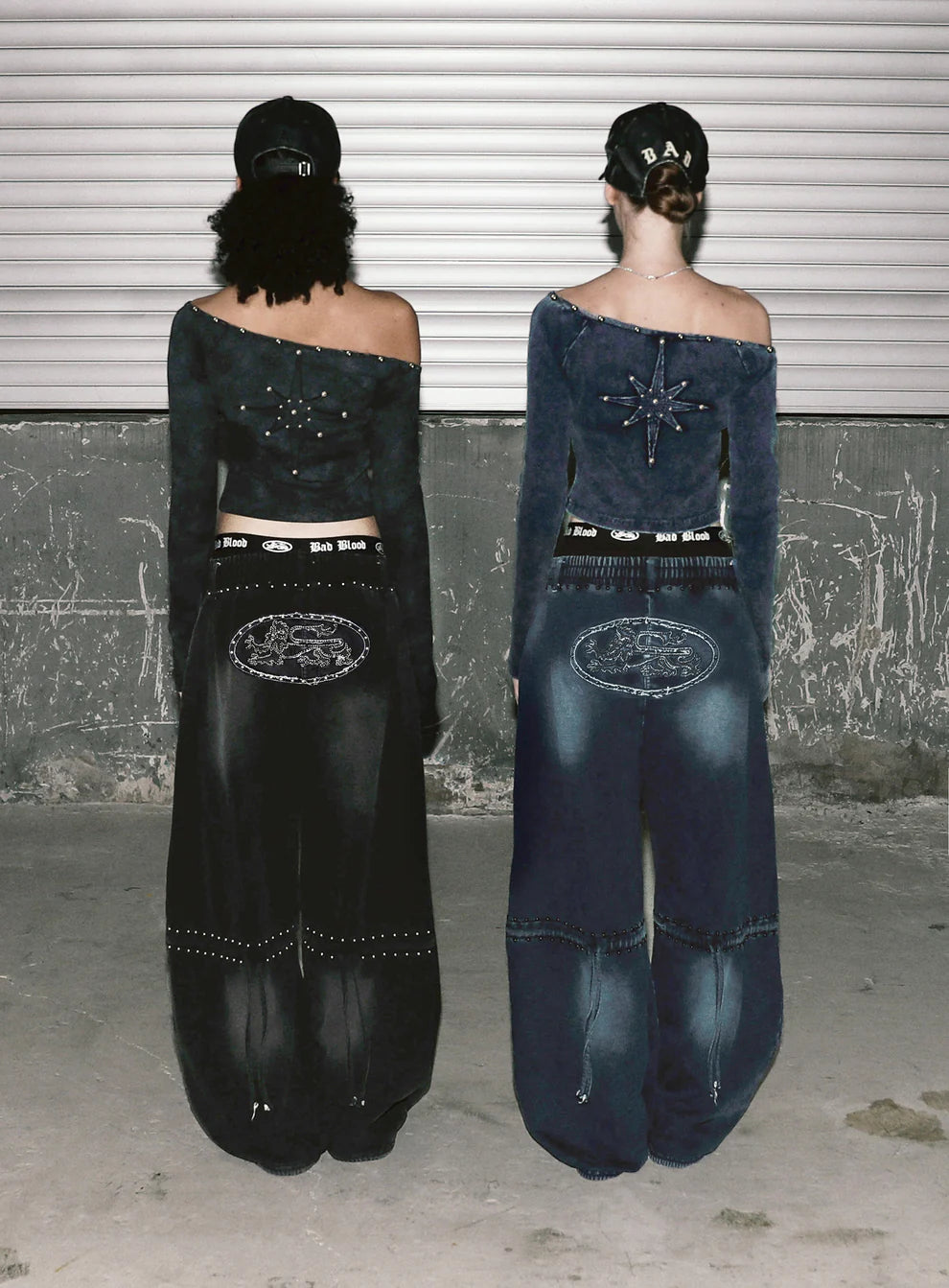 Studded Cosmo Patch Asymmetric Top
