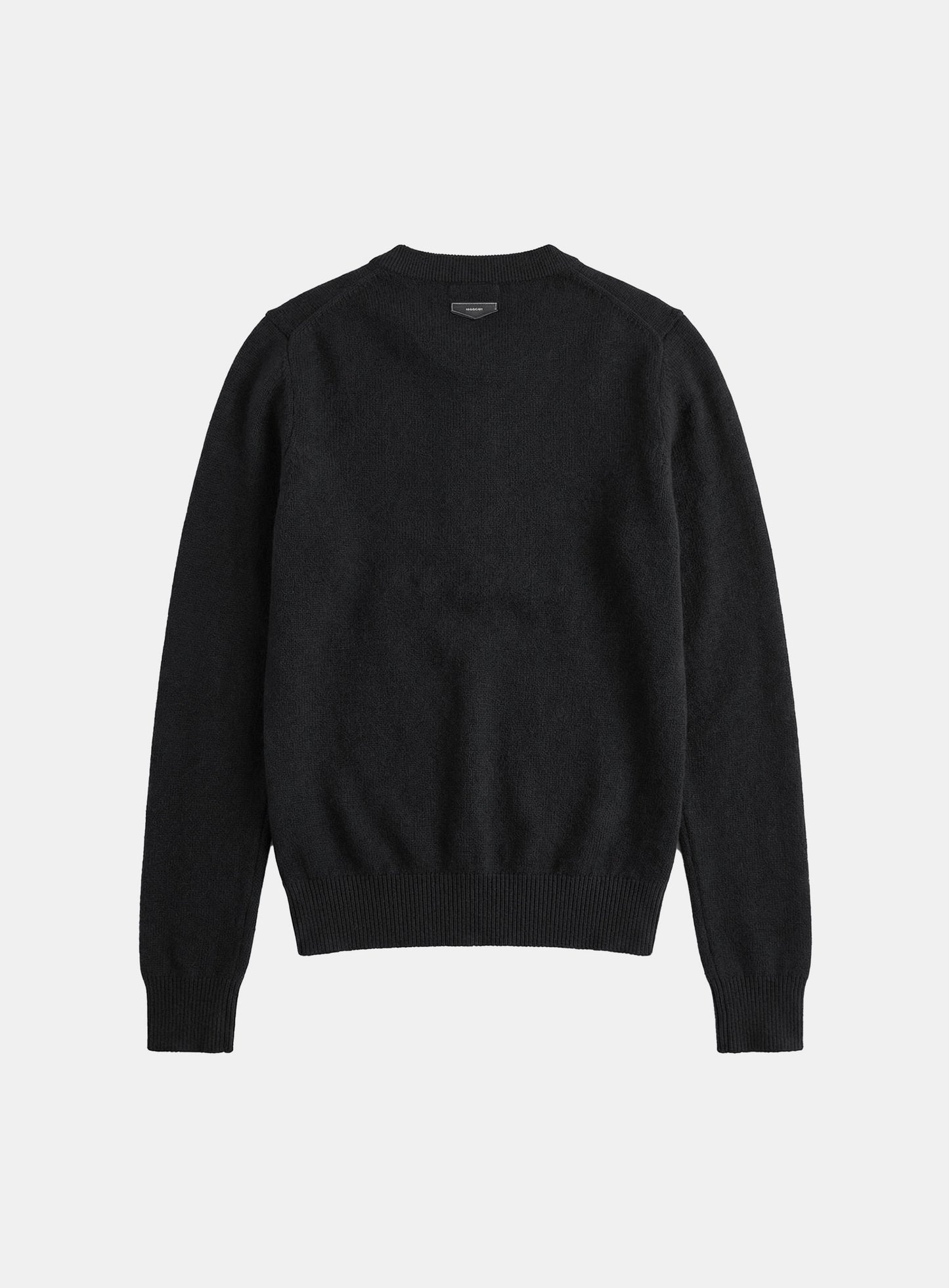[w-knt26-025] Fine Merino Wool Knit Henley Neck - Black