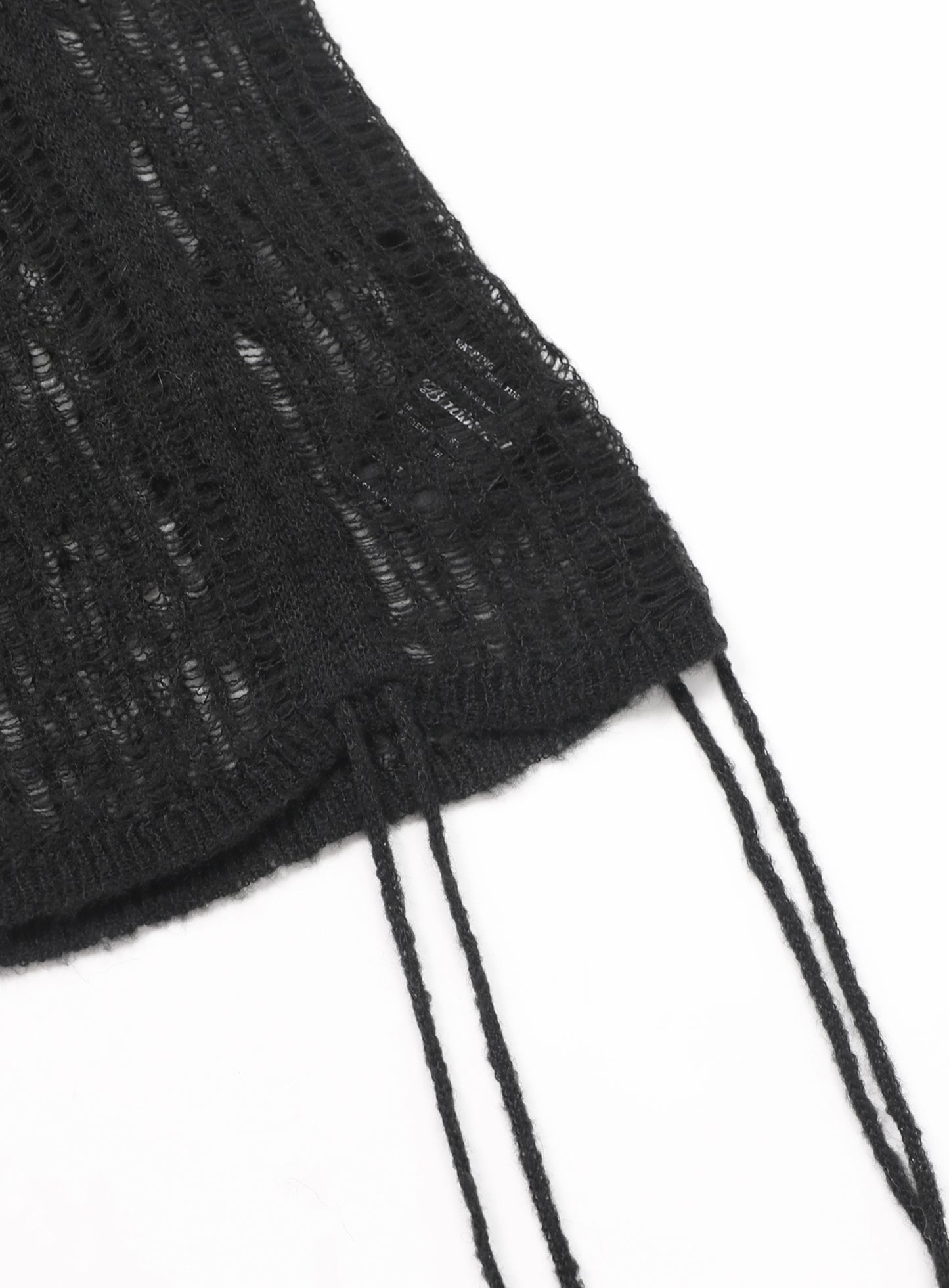 Ripped Knit Tank Sweater - Black