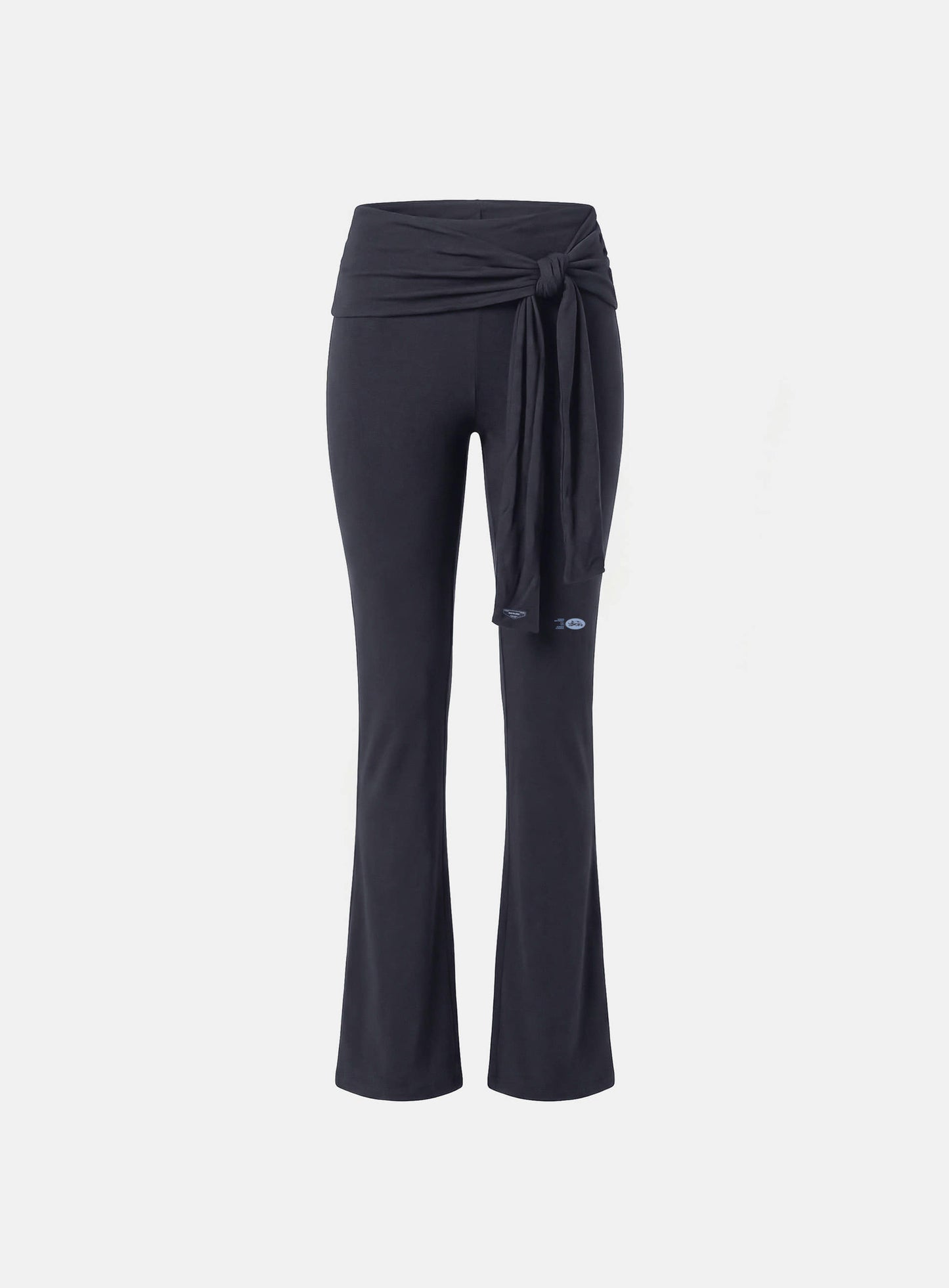 [w-pts26-077] Everyday Tie-Waist Bootcut Pants - Charcoal