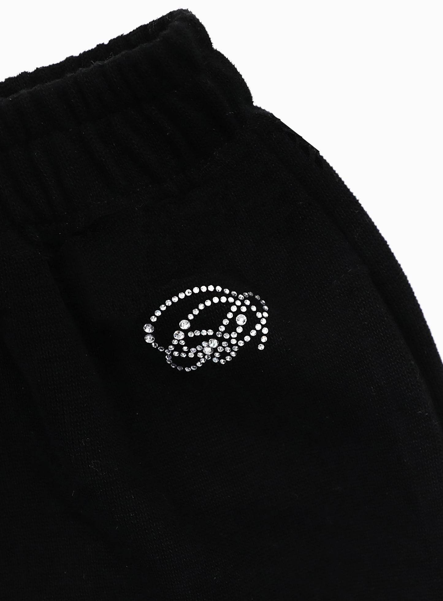 [w-pts25-123] Dark Classic MYM Rhinestone Bootcut Pants - Black