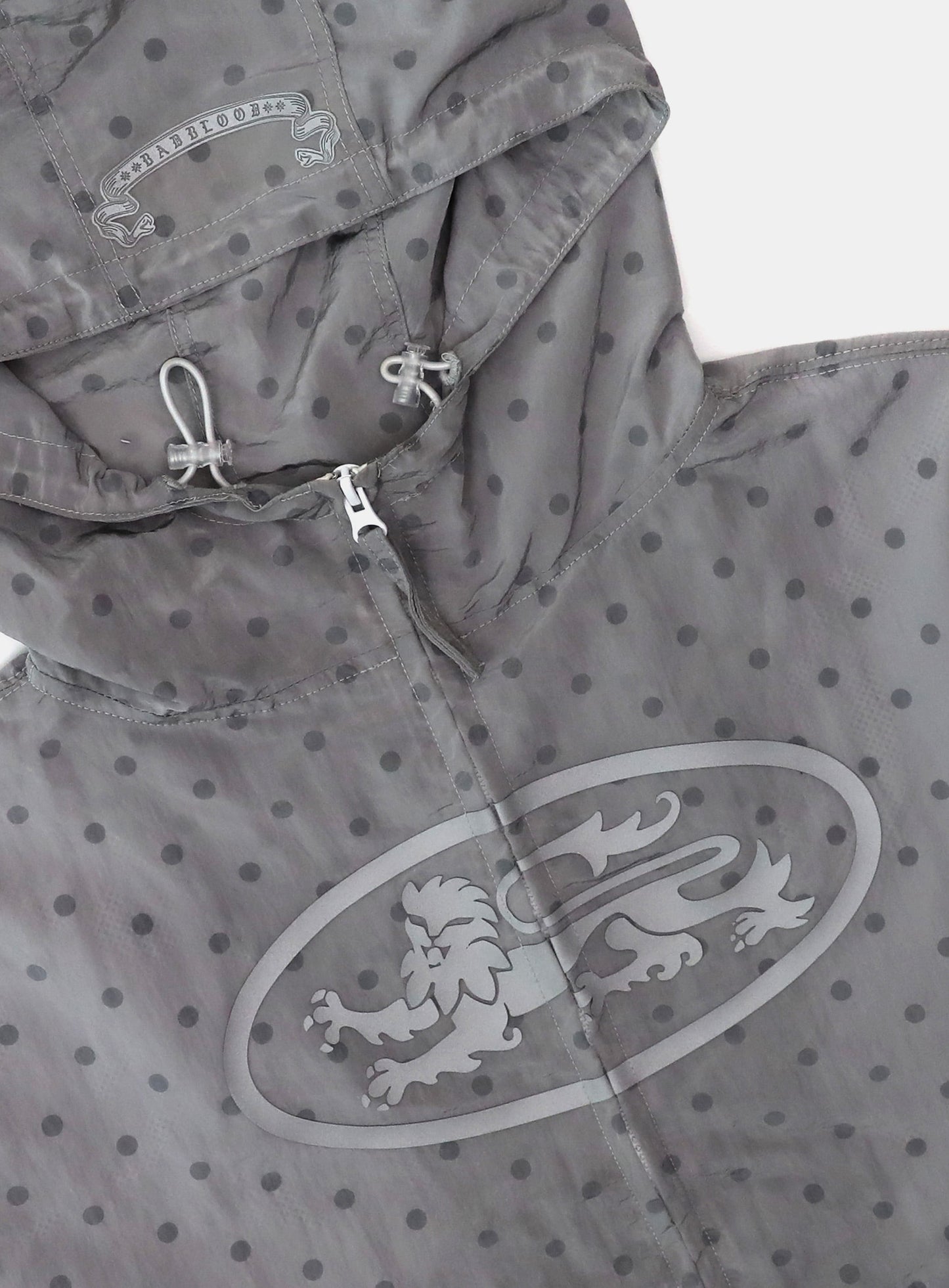 Mystic Nylon Reflective Hooded Zip-Up - Grey Dot