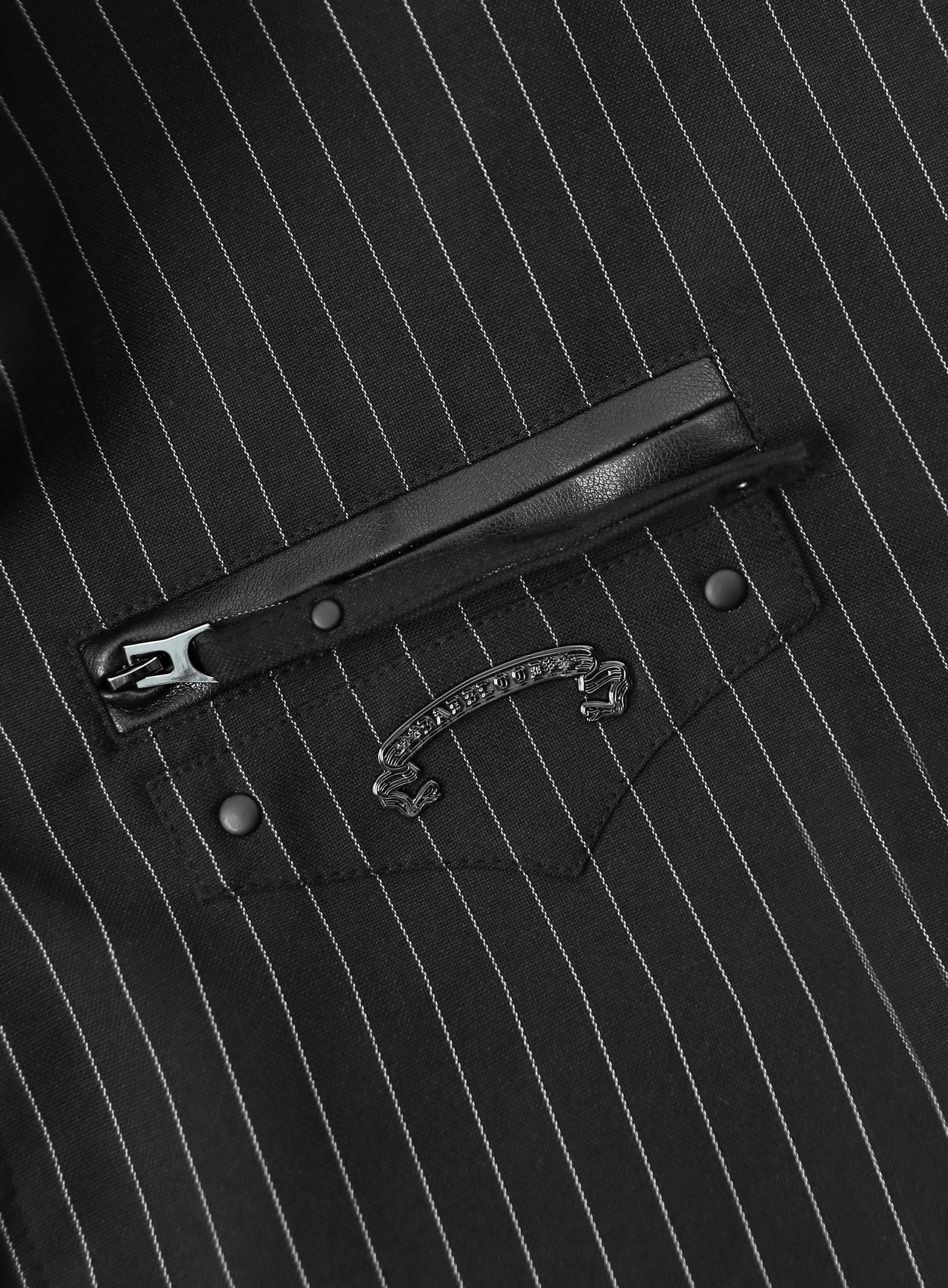 Viper91 High Neck Jacket - Black/Striped