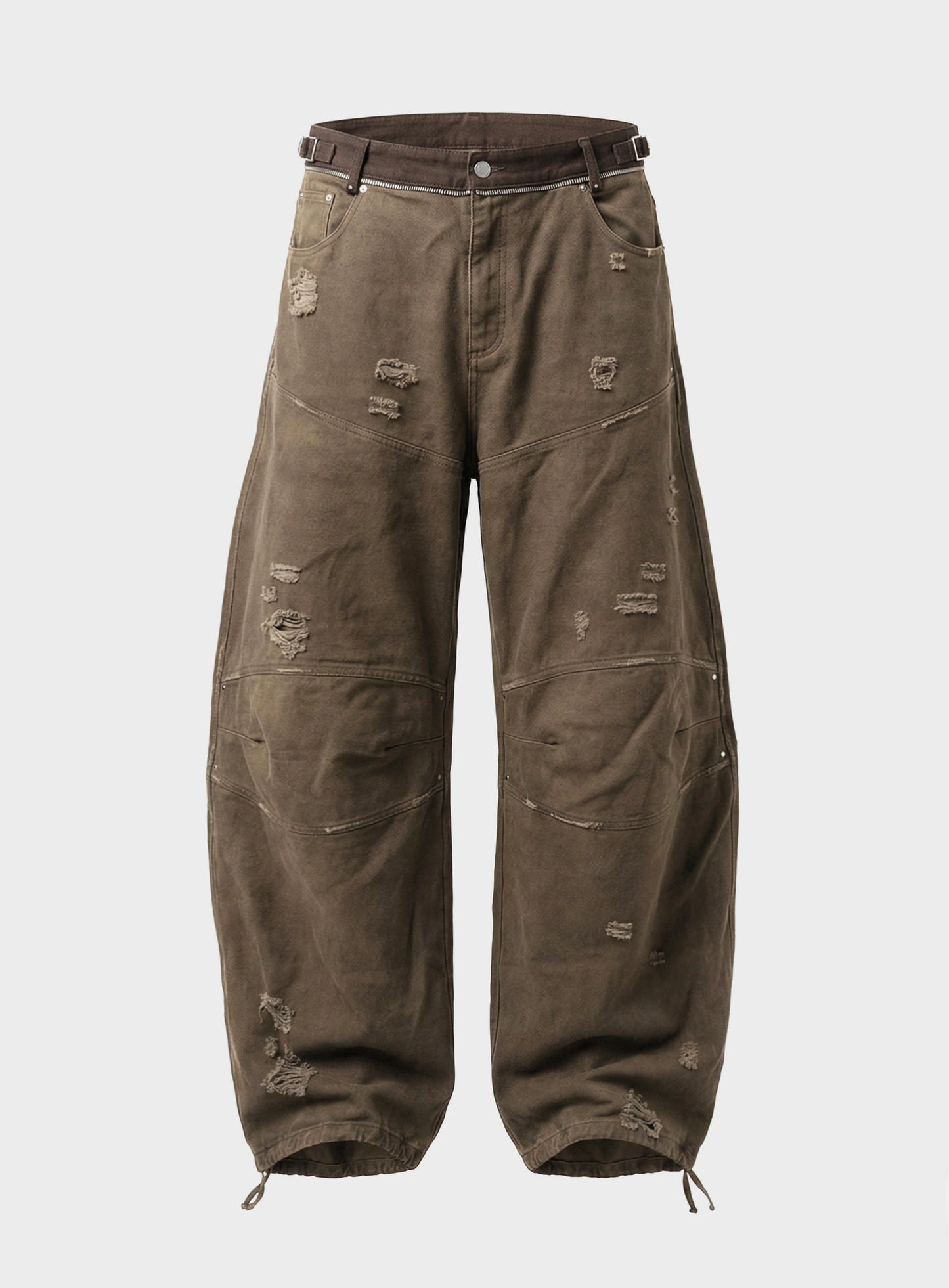 [w-pts25-116] Star Studded Convex Pants - Dusty Brown