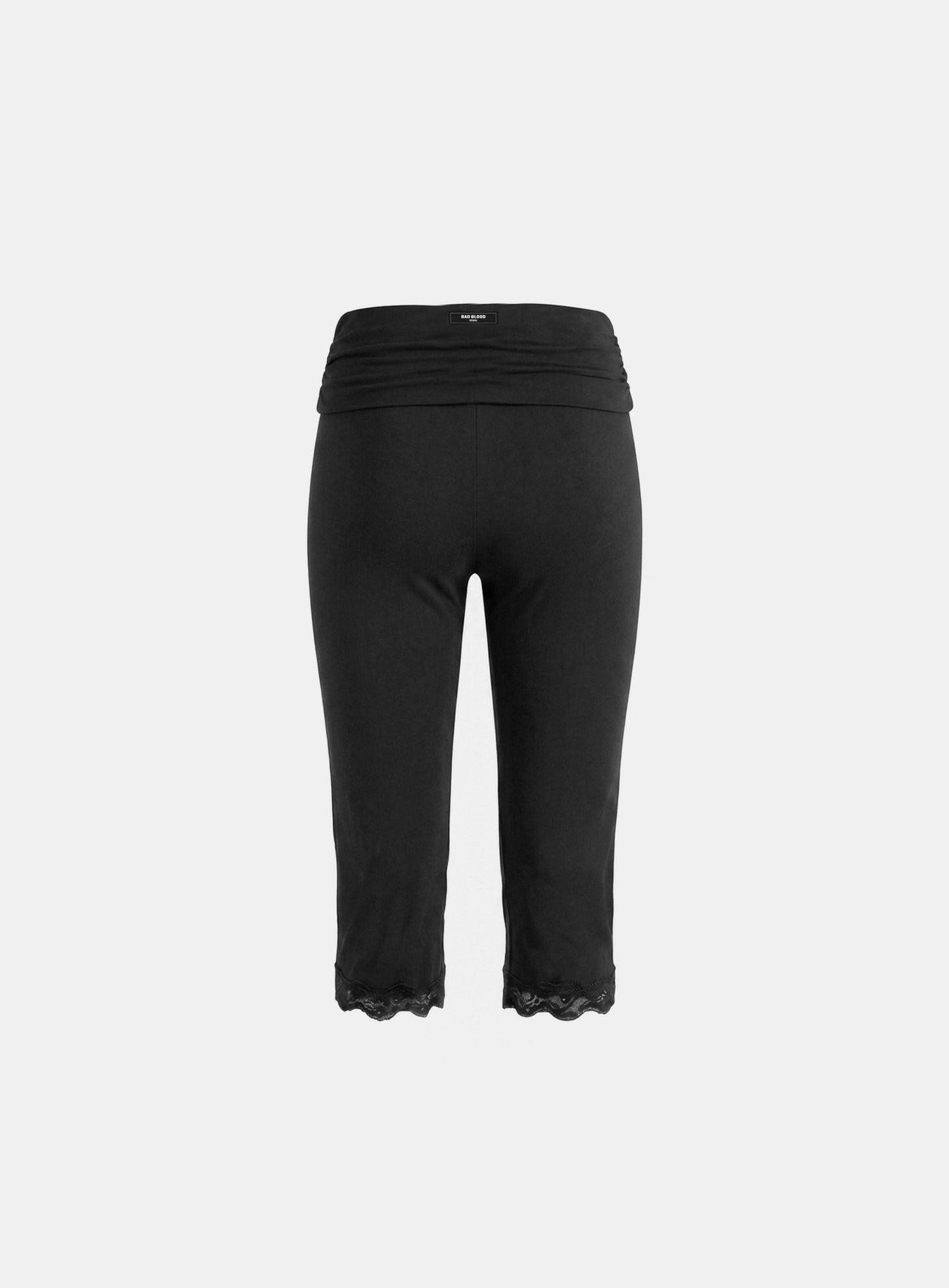 [w-srt26-037] Everyday Lace Capri Pants - Black
