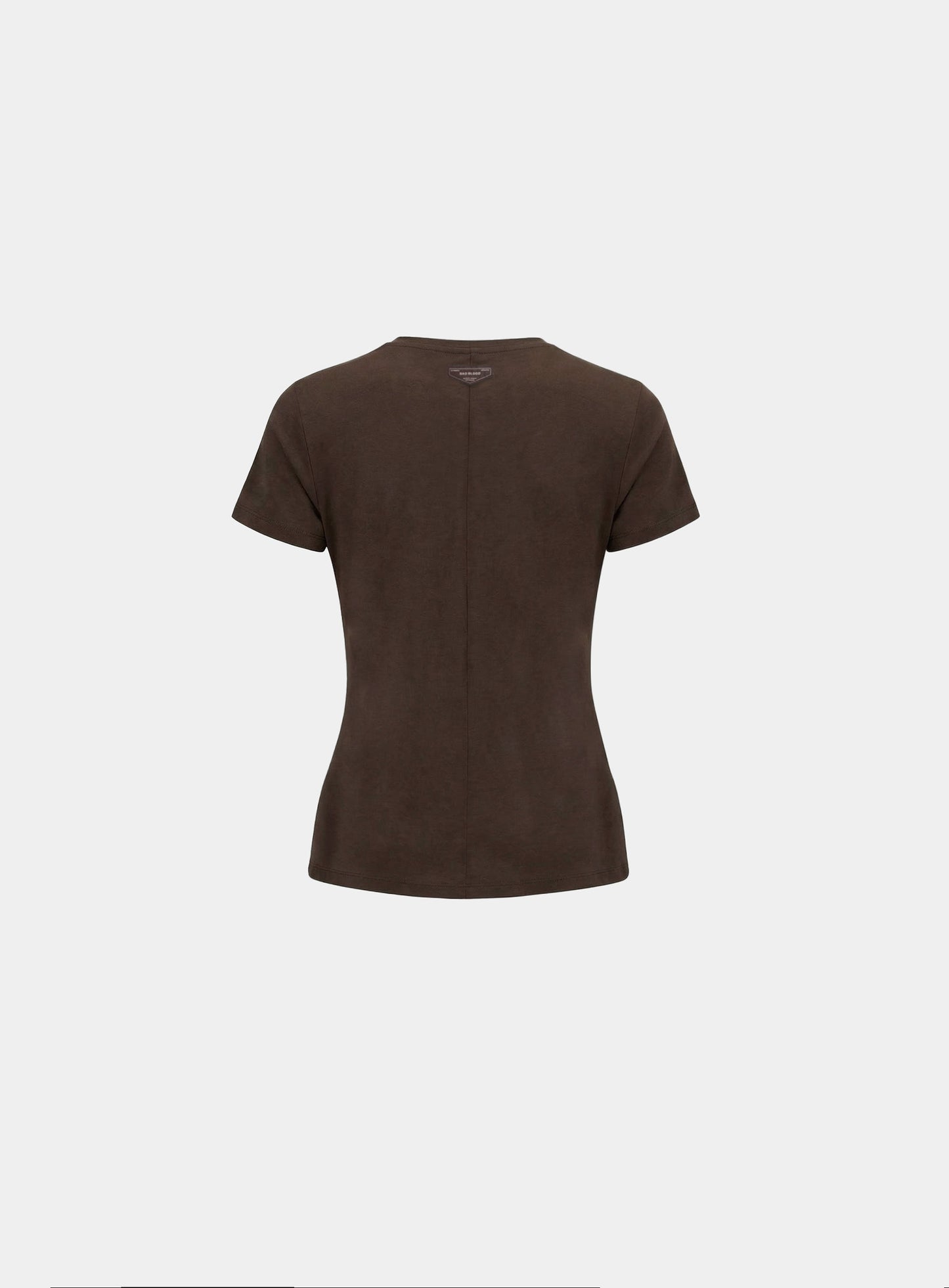 [w-tee26-029] Sleek Cotton Short Sleeve T-Shirt - Khaki Brown