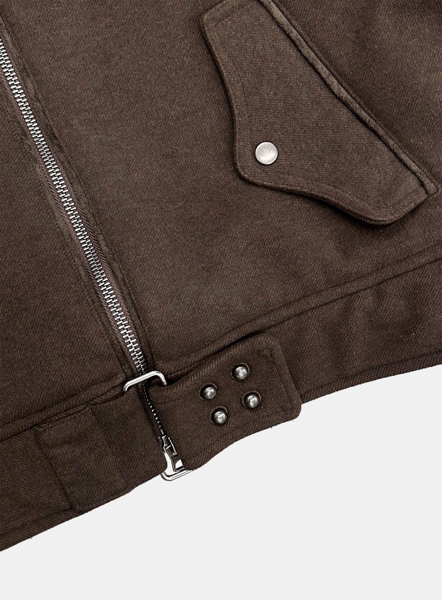 [w-jkt25-063] Viper41 Wool High Neck Jacket - Brown