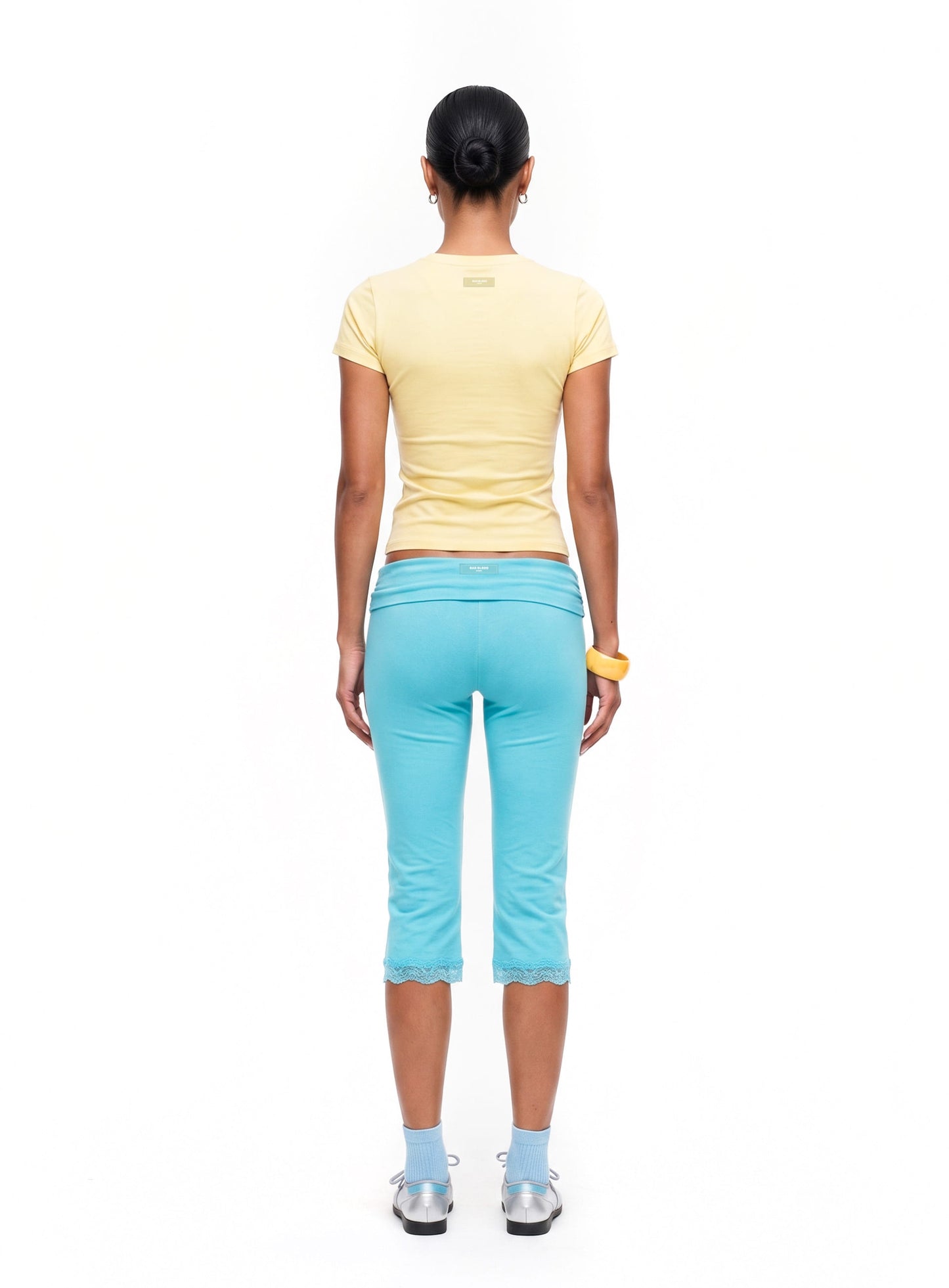 [w-tee26-194] Everyday Crew Neck Short Sleeve T-Shirt - Yellow
