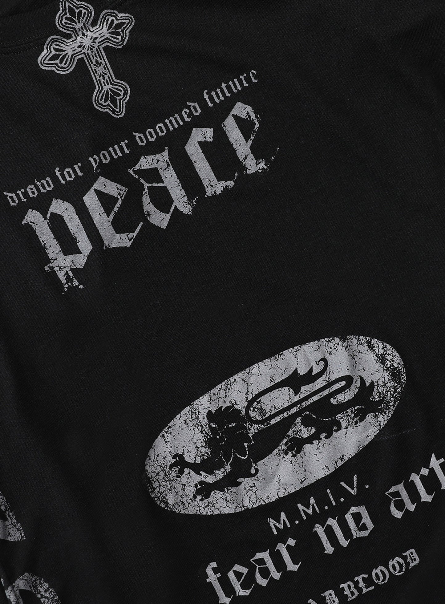 PEACE NOT WAR Loose Fit Tee - Dusty Black