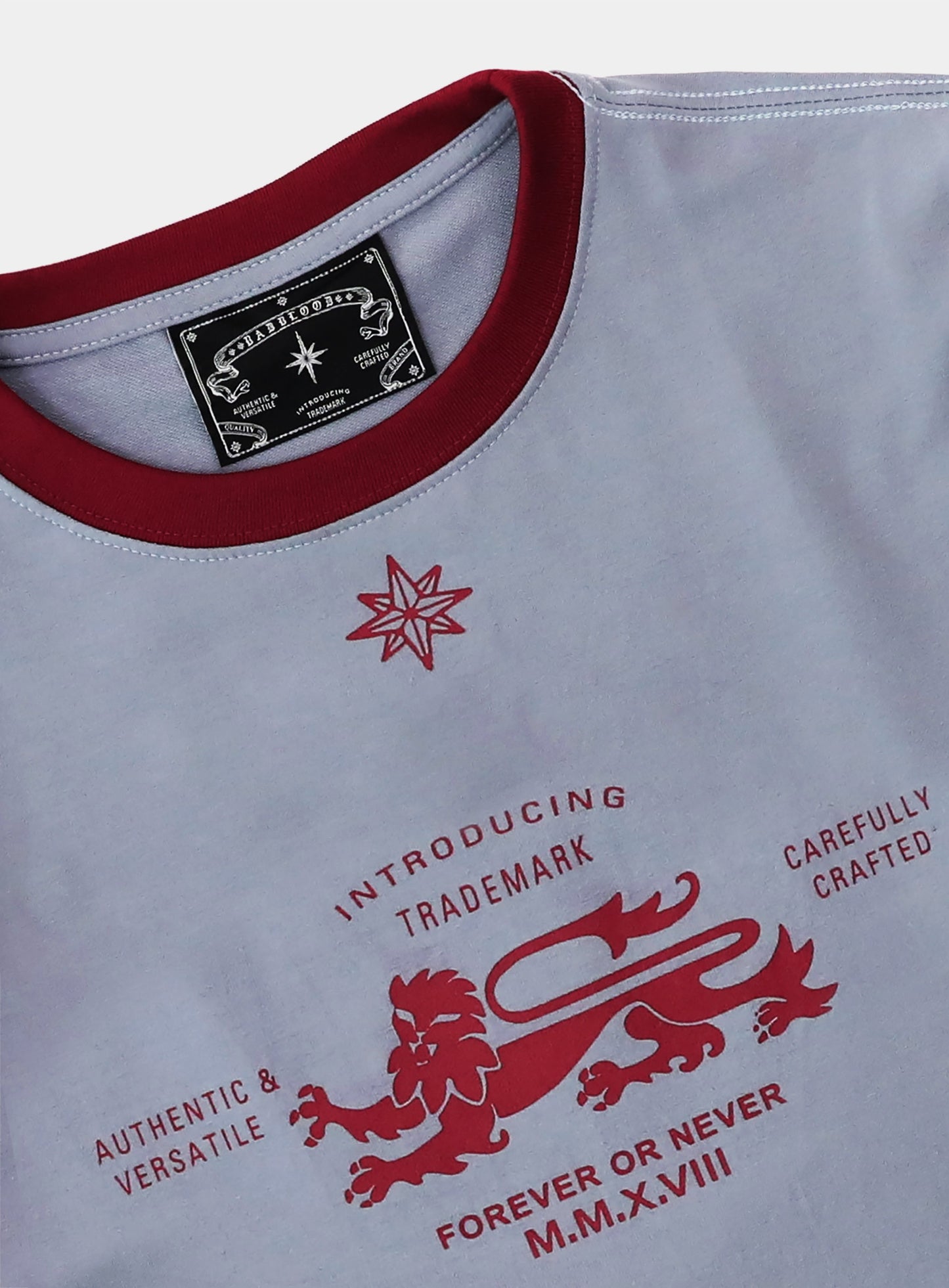 Lion Jersey Ringer T-Shirt - Purple Grey