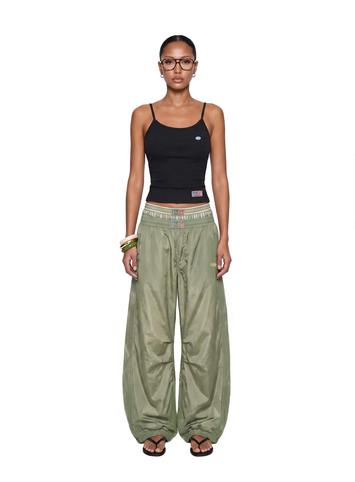 [w-pts26-123] Ambassador 26 Lightweight Nylon Track Pants - Green