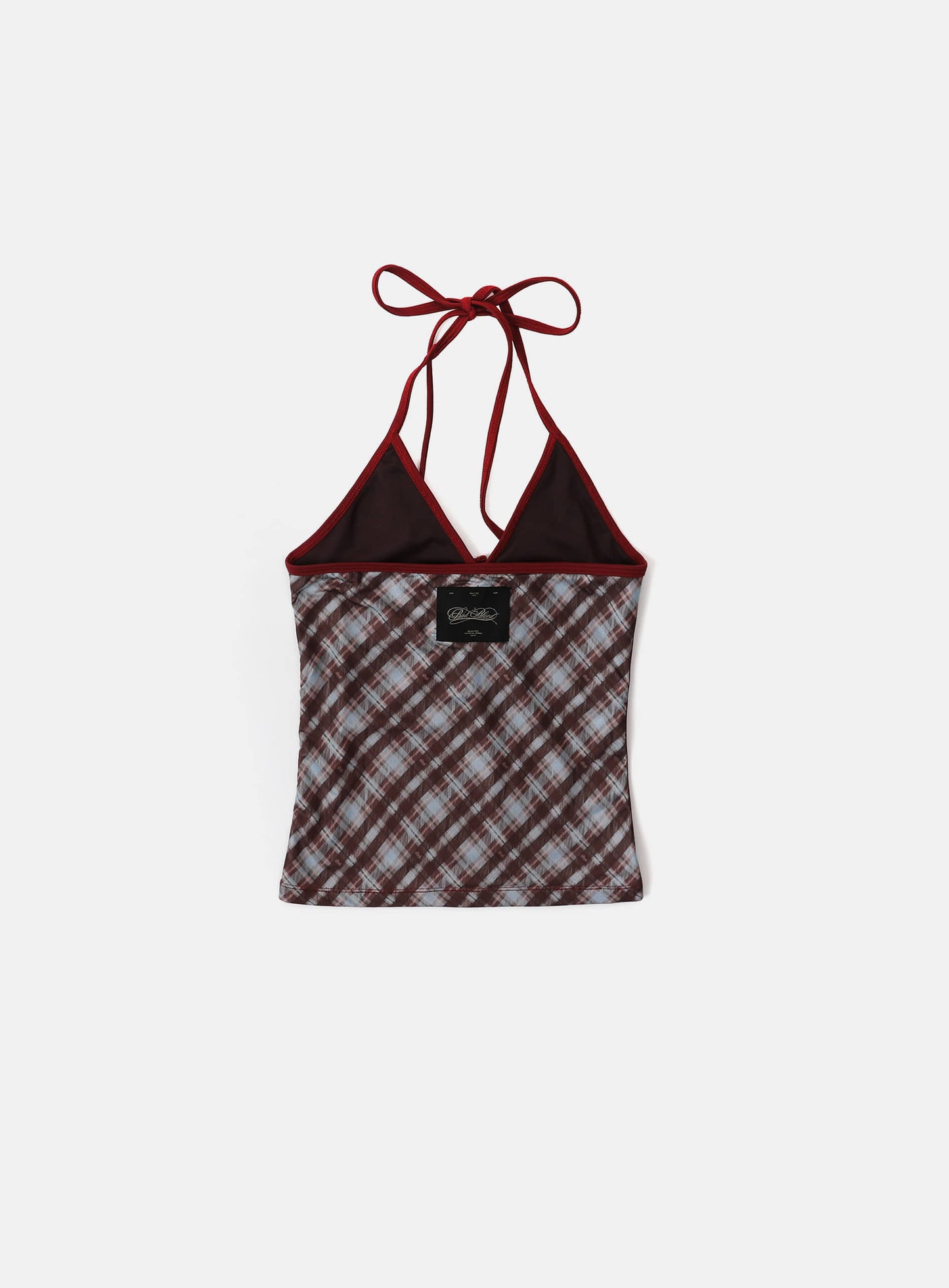 [AQUA] Vintage Club Halter Tank - Checked Red