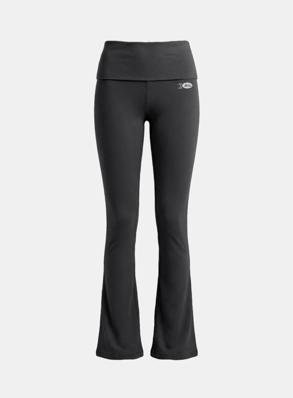 [w-pts26-028] BS Cotton Jersey Essential Fold-Over Bootcut Pants - Charcoal