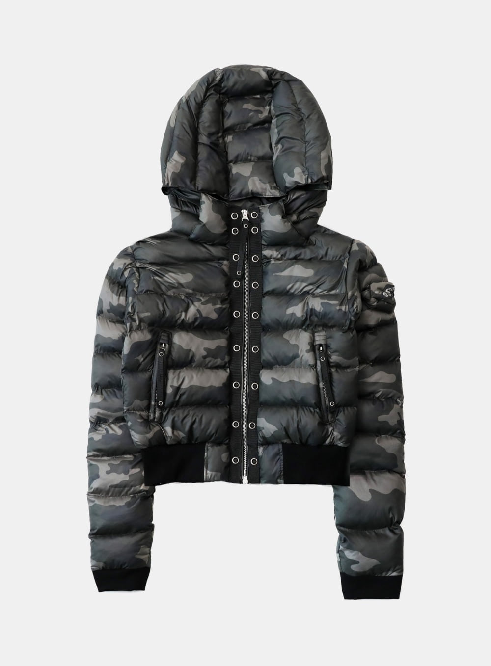 [w-jkt25-048] Viper 31-2 Hooded Short Puffer - Green Camo
