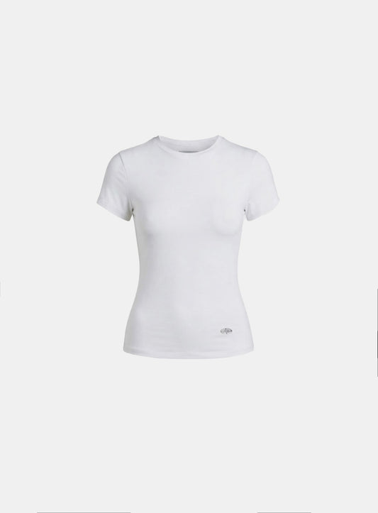 [w-tee26-029] Sleek Cotton Short Sleeve T-Shirt - White