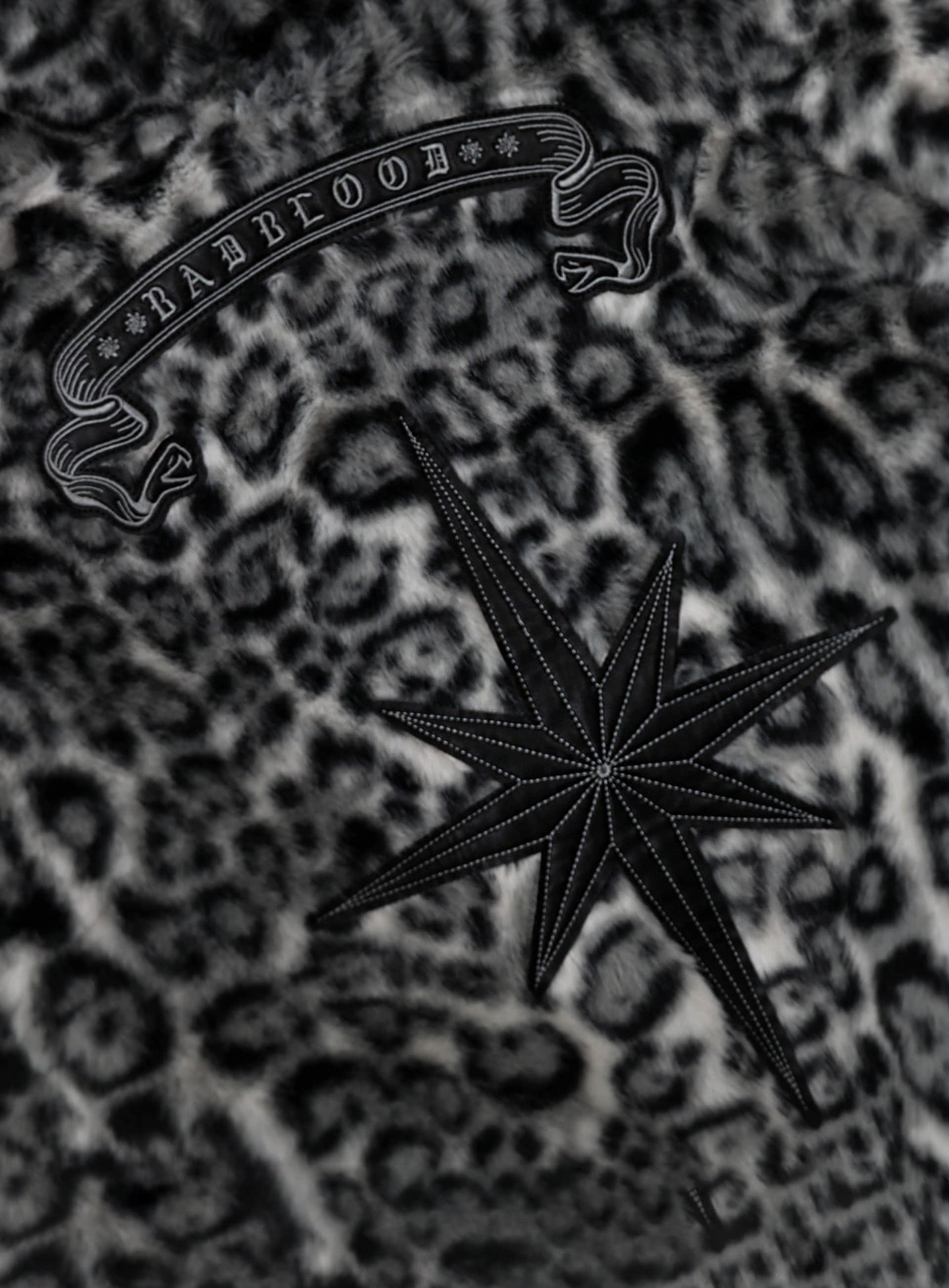 Mystic11 Reversible Fur Hooded Jacket - Grey/White Leopard