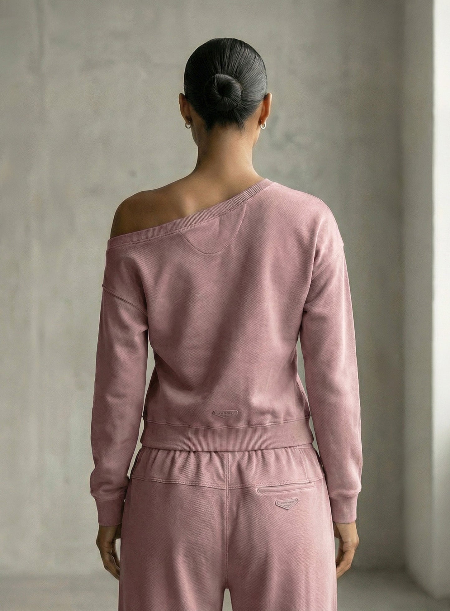 [w-pts26-031] BS Soft Terry Baggy Joggers - Pink