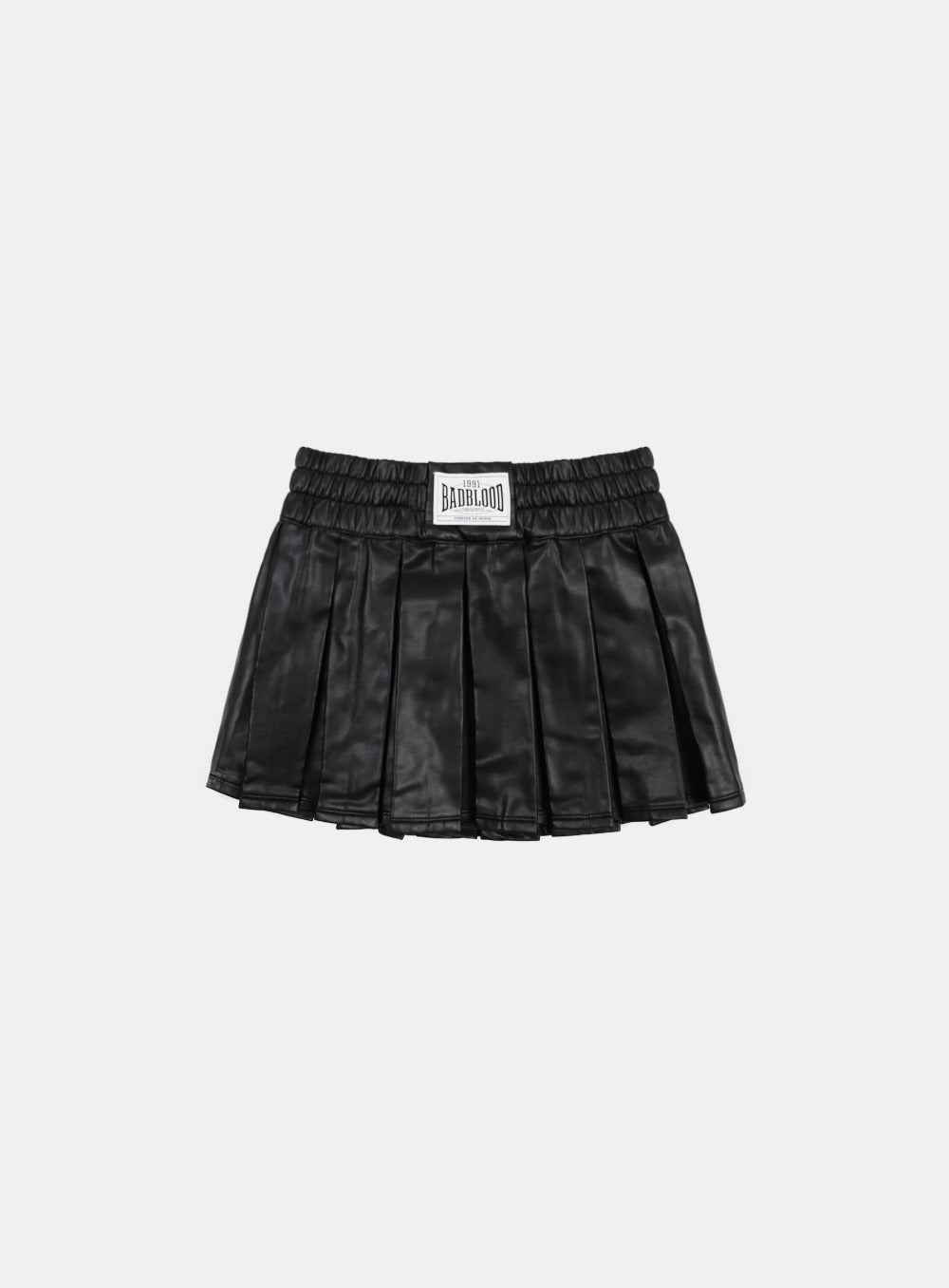 Leather Pleated Mini Skirt