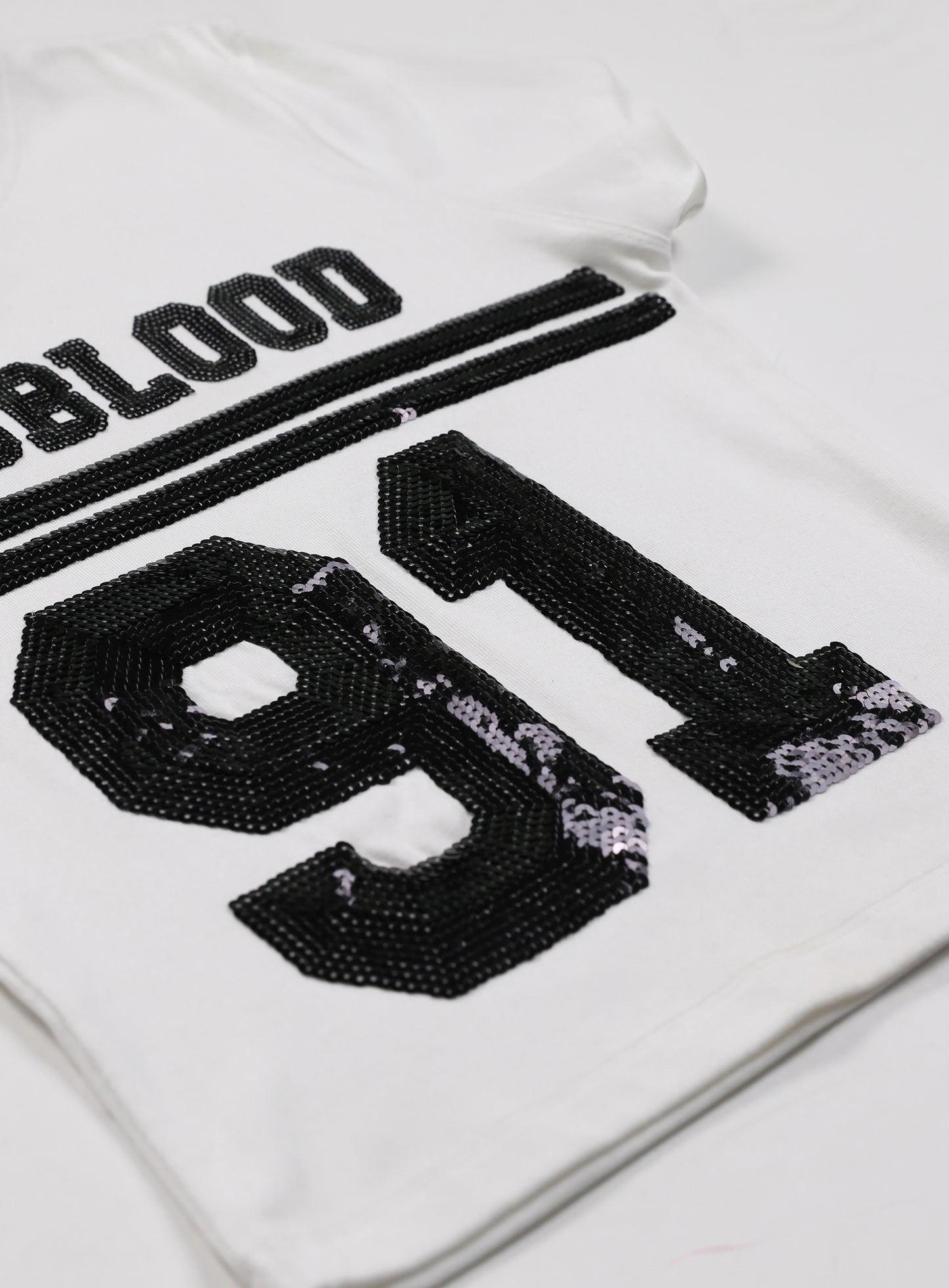 Sequin Logo Short Sleeve Baby Fit - White