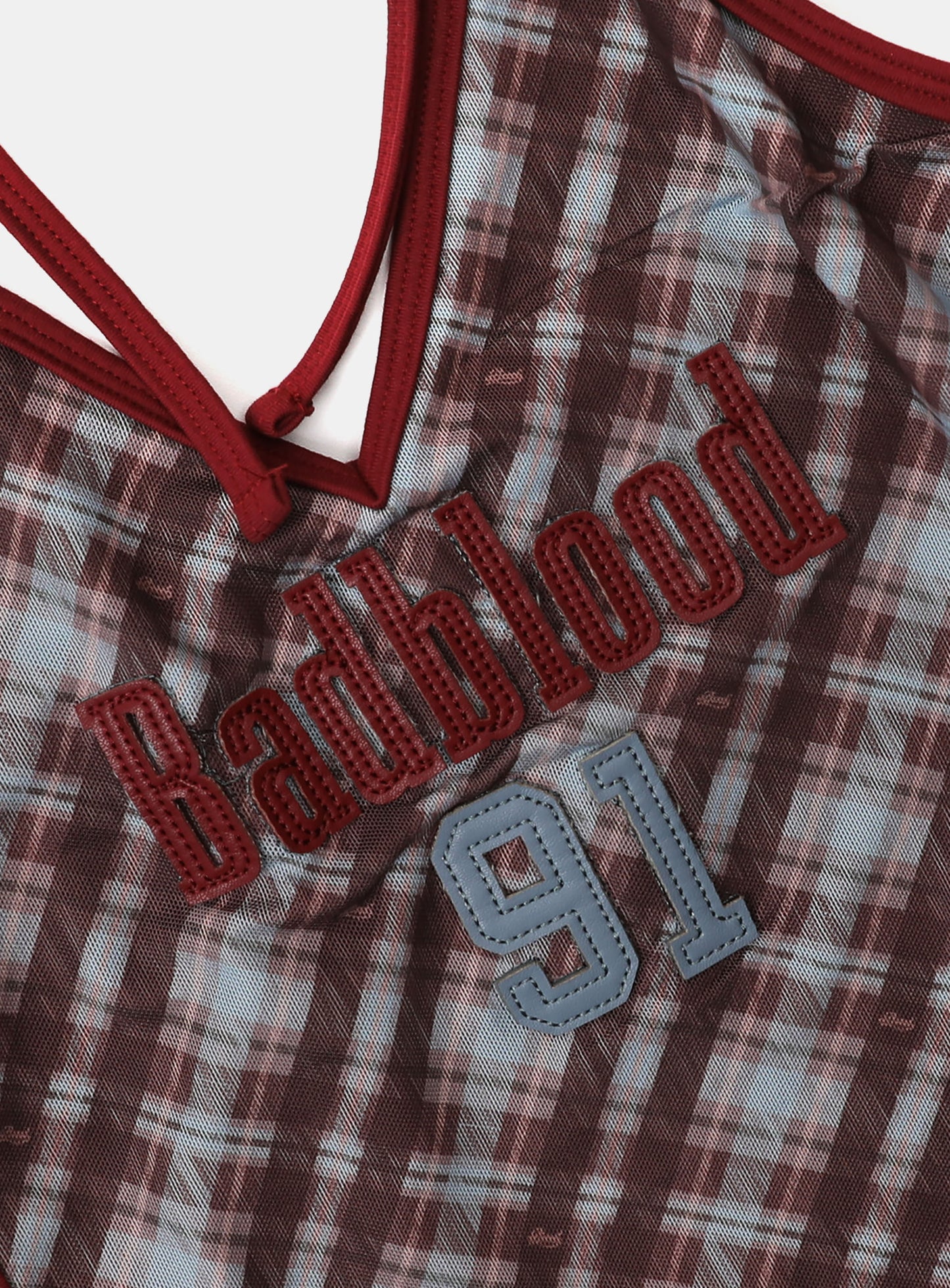 [AQUA] Vintage Club Halter Tank - Checked Red