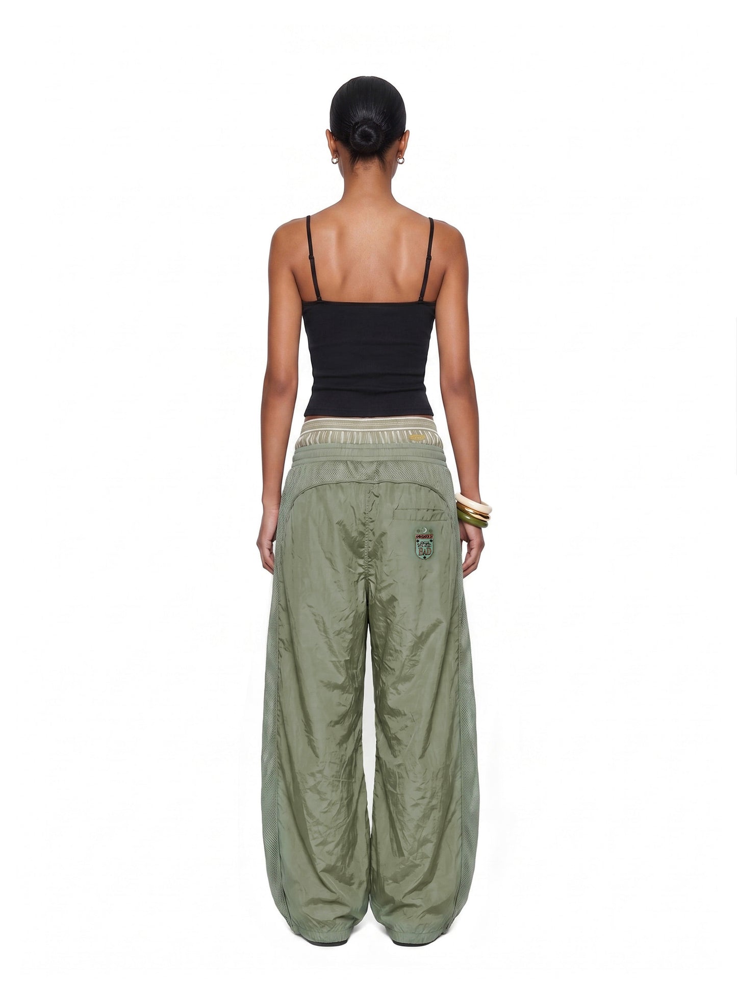 [w-pts26-123] Ambassador 26 Lightweight Nylon Track Pants - Green