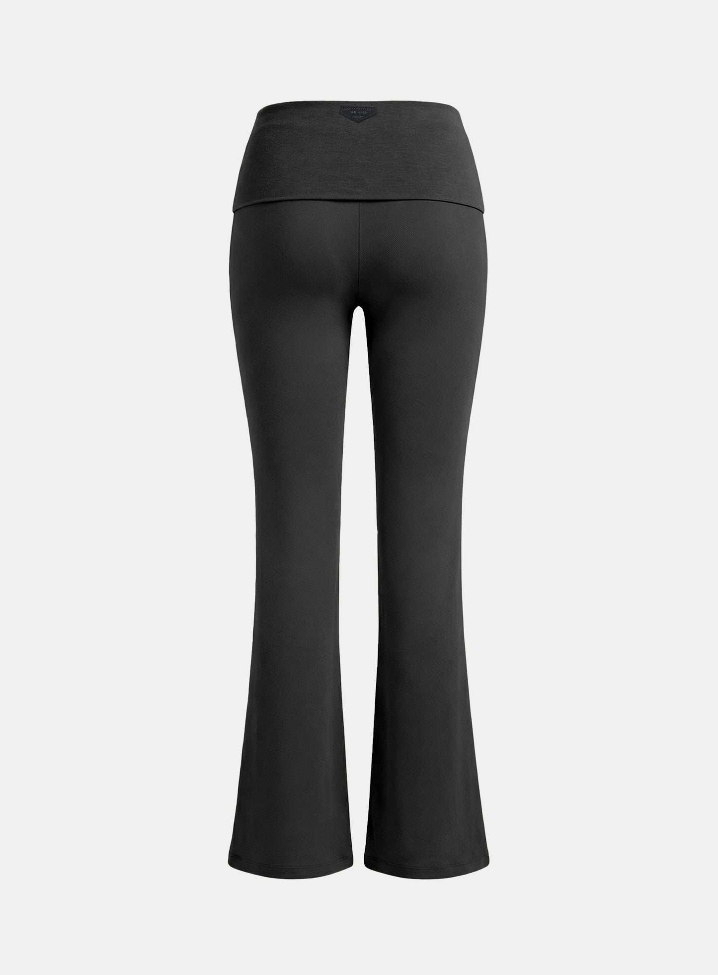 [w-pts26-028] BS Cotton Jersey Essential Fold-Over Bootcut Pants - Charcoal