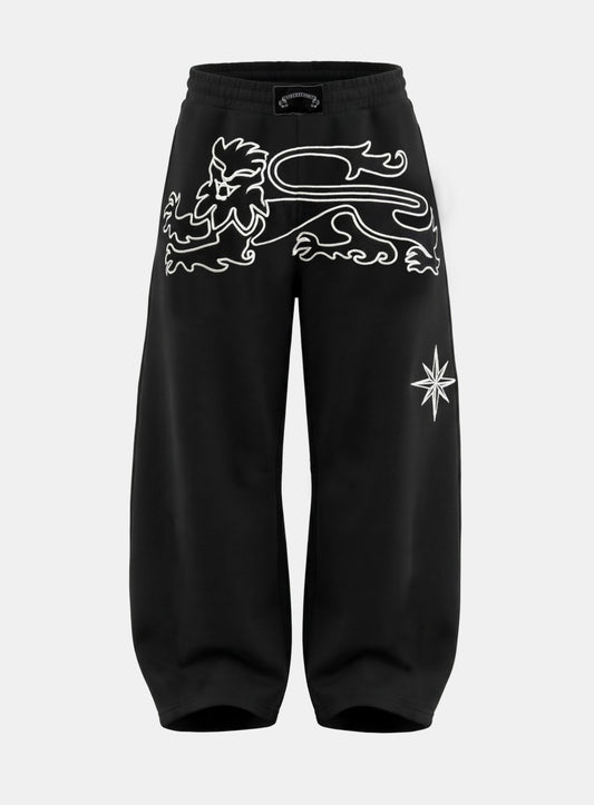 [w-pts26-001] Titan Stroke Baggy Joggers - Black