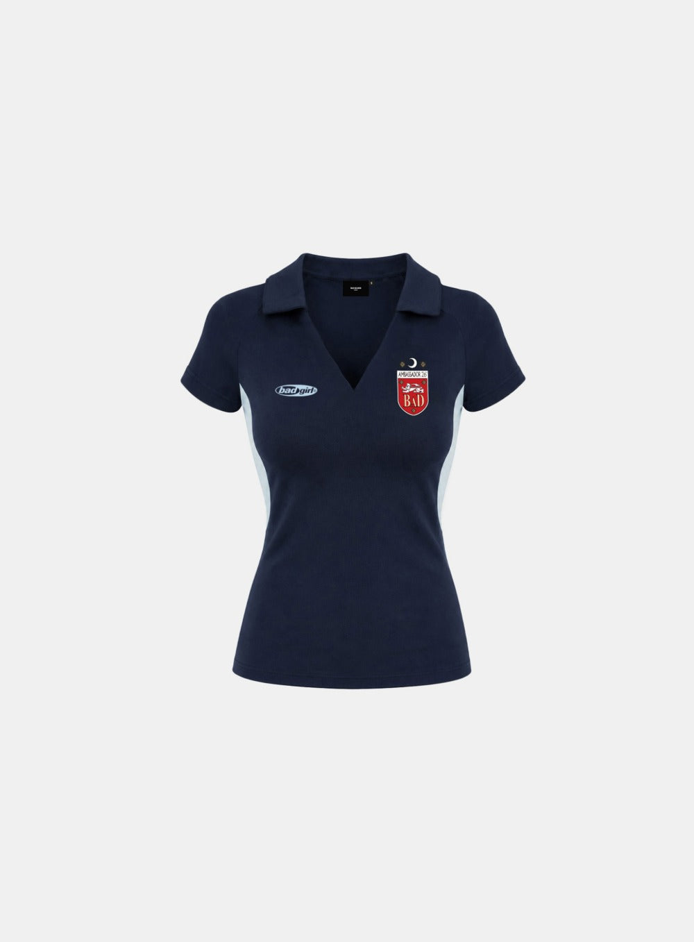 [w-tee26-206] Ambassador 26 Open Collar 12 Sleeve Polo - Navy
