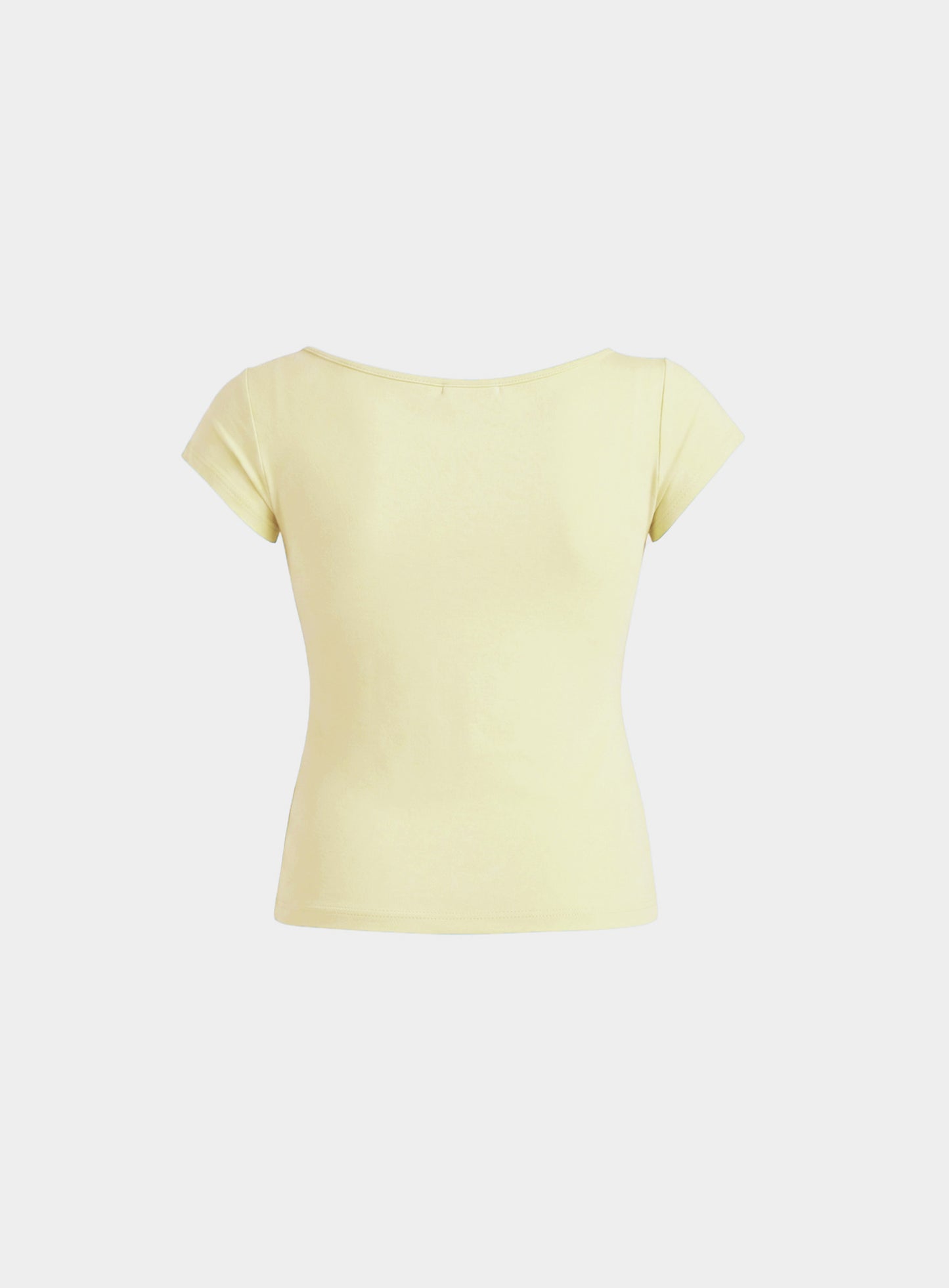 [w-tee26-252] Arcangel Graphic Boat Neck 1/2 T-shirt - Yellow