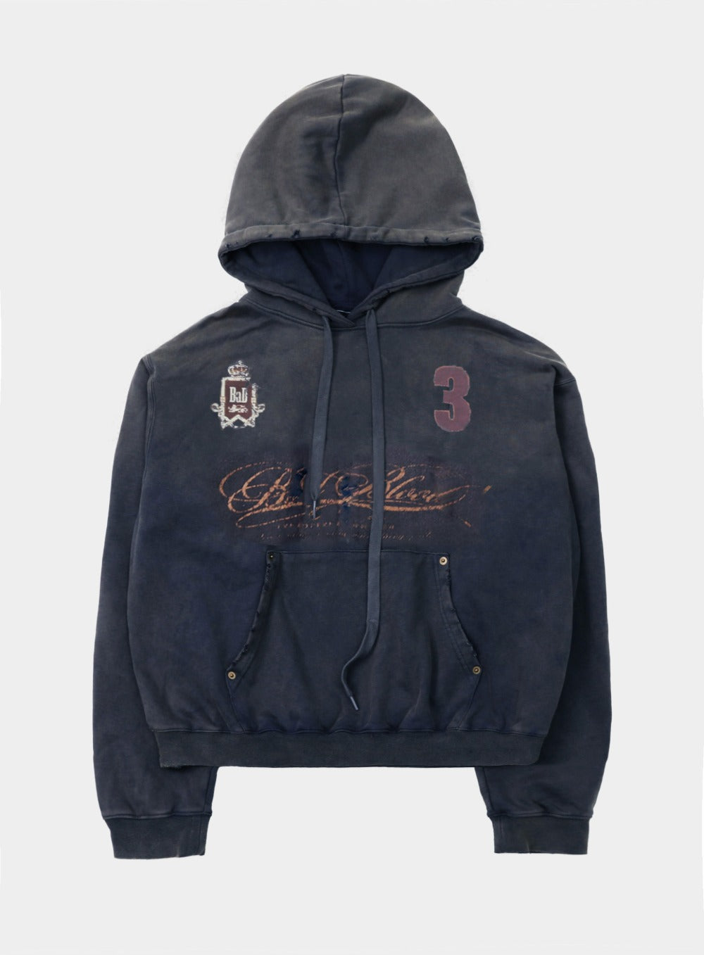 Royal Classic Distressed Hoodie - Navy