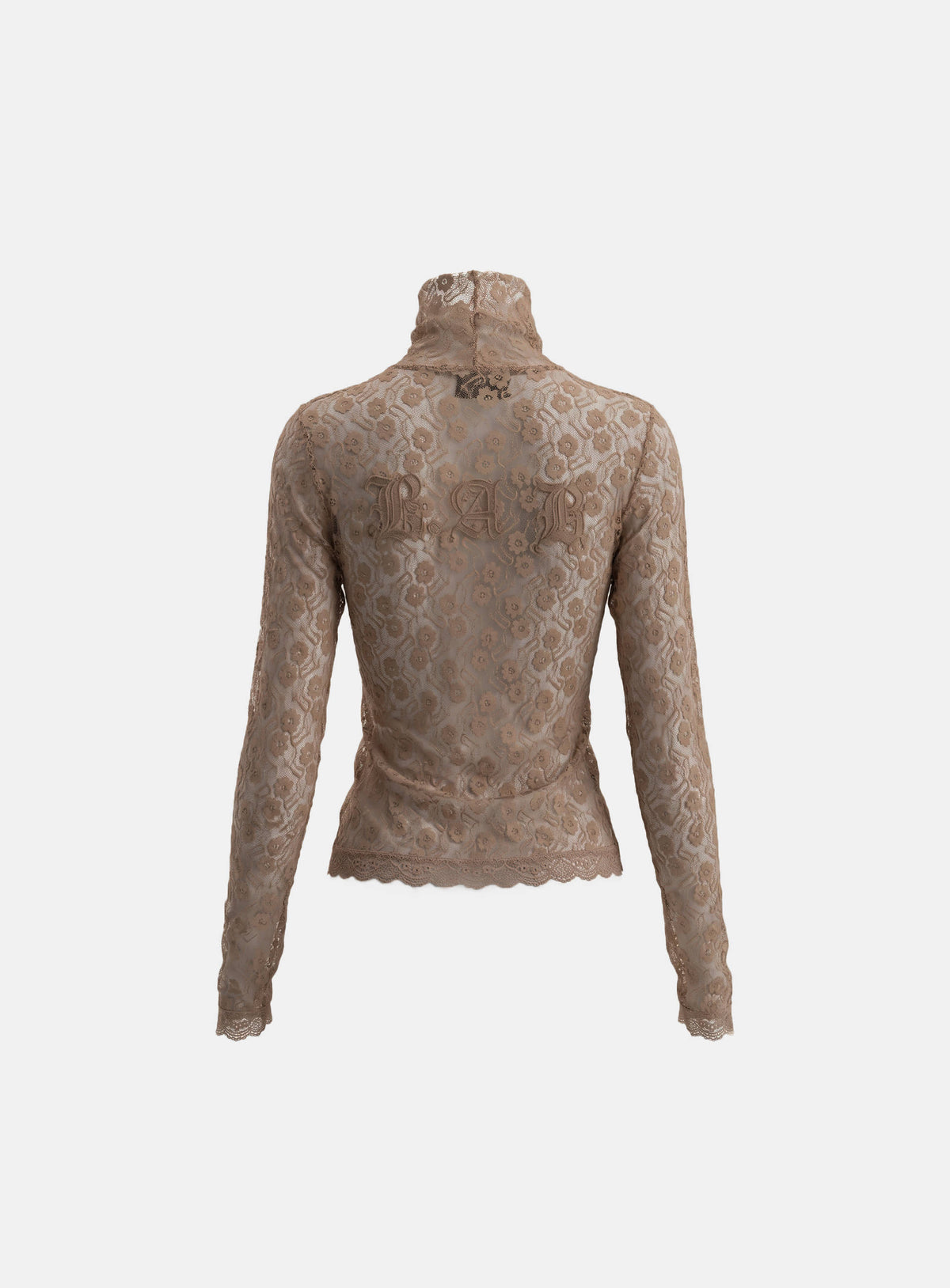[w-tee26-281] H.B.B. Lace Turtleneck Long Sleeve - Nude
