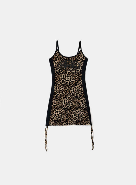 Mystic String Mini Dress - Leopard