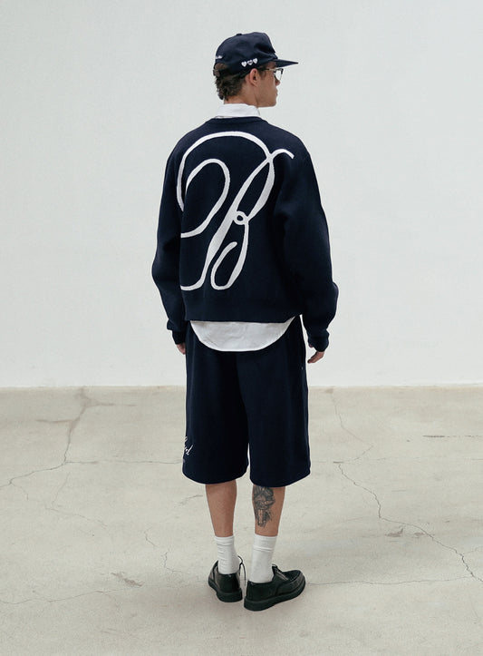 Classic Big Logo Crewneck Sweater - Navy