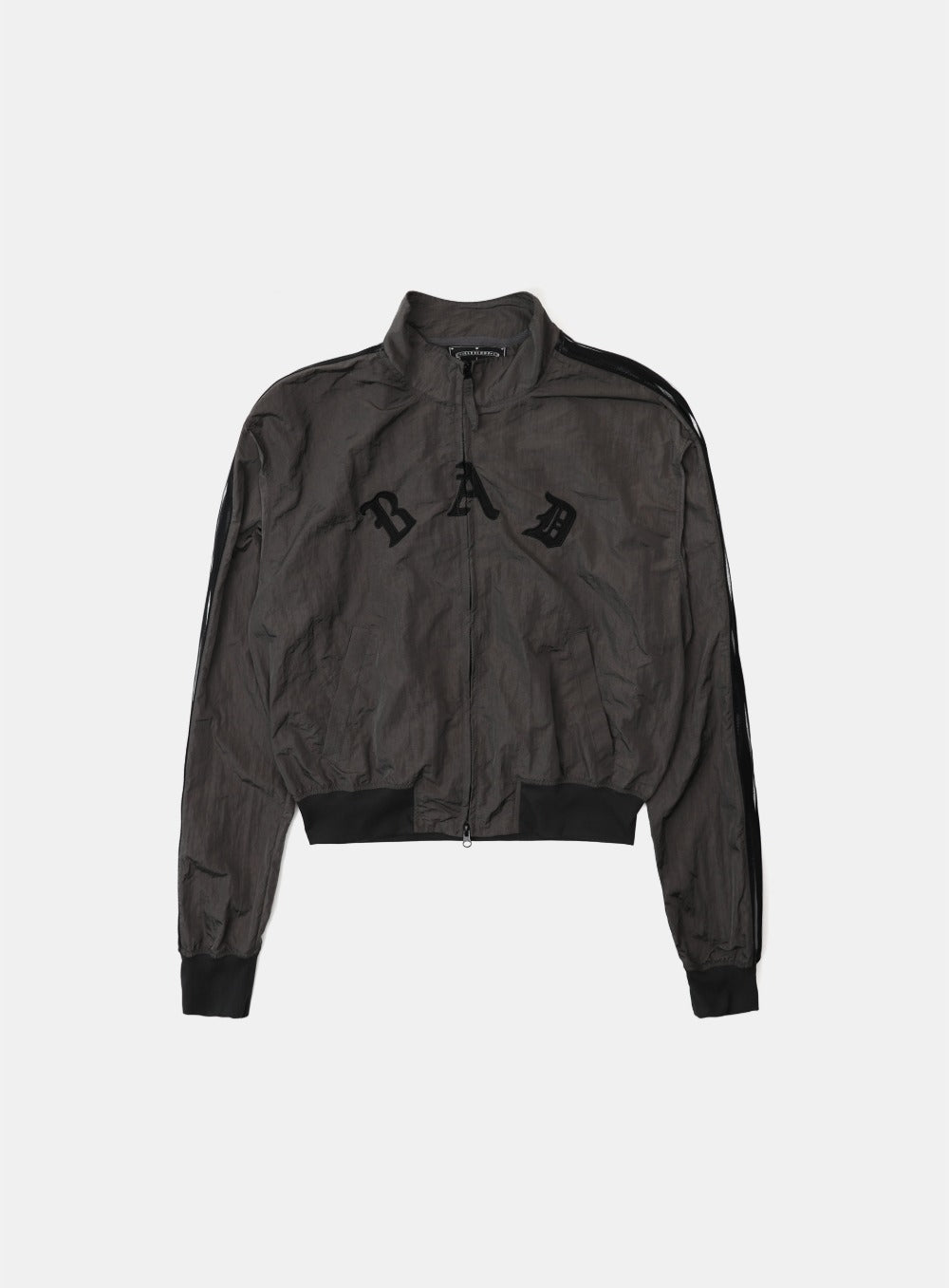Dark Billy Nylon Track Jacket - Charcoal Brown