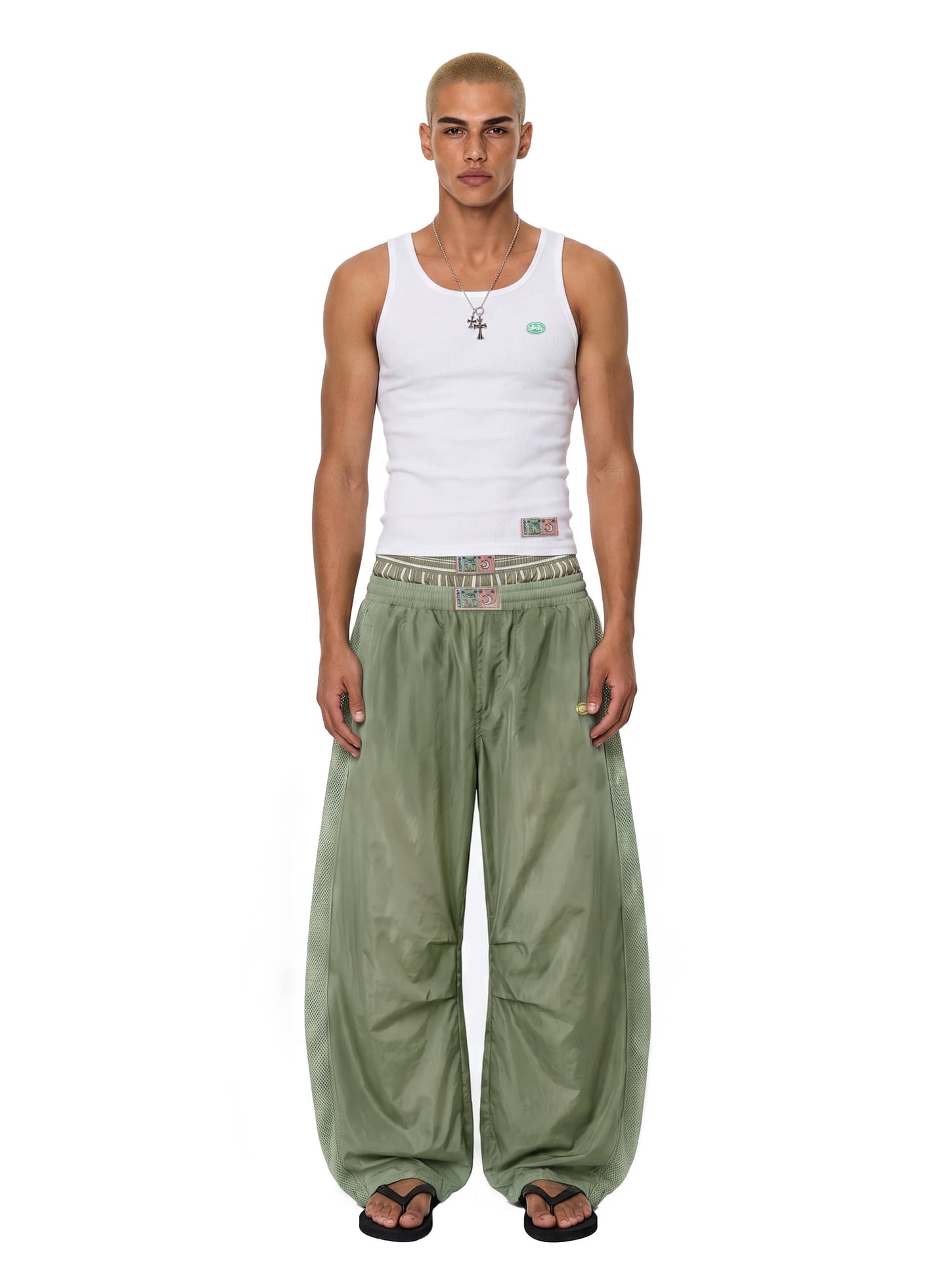 [w-pts26-123] Ambassador 26 Lightweight Nylon Track Pants - Green