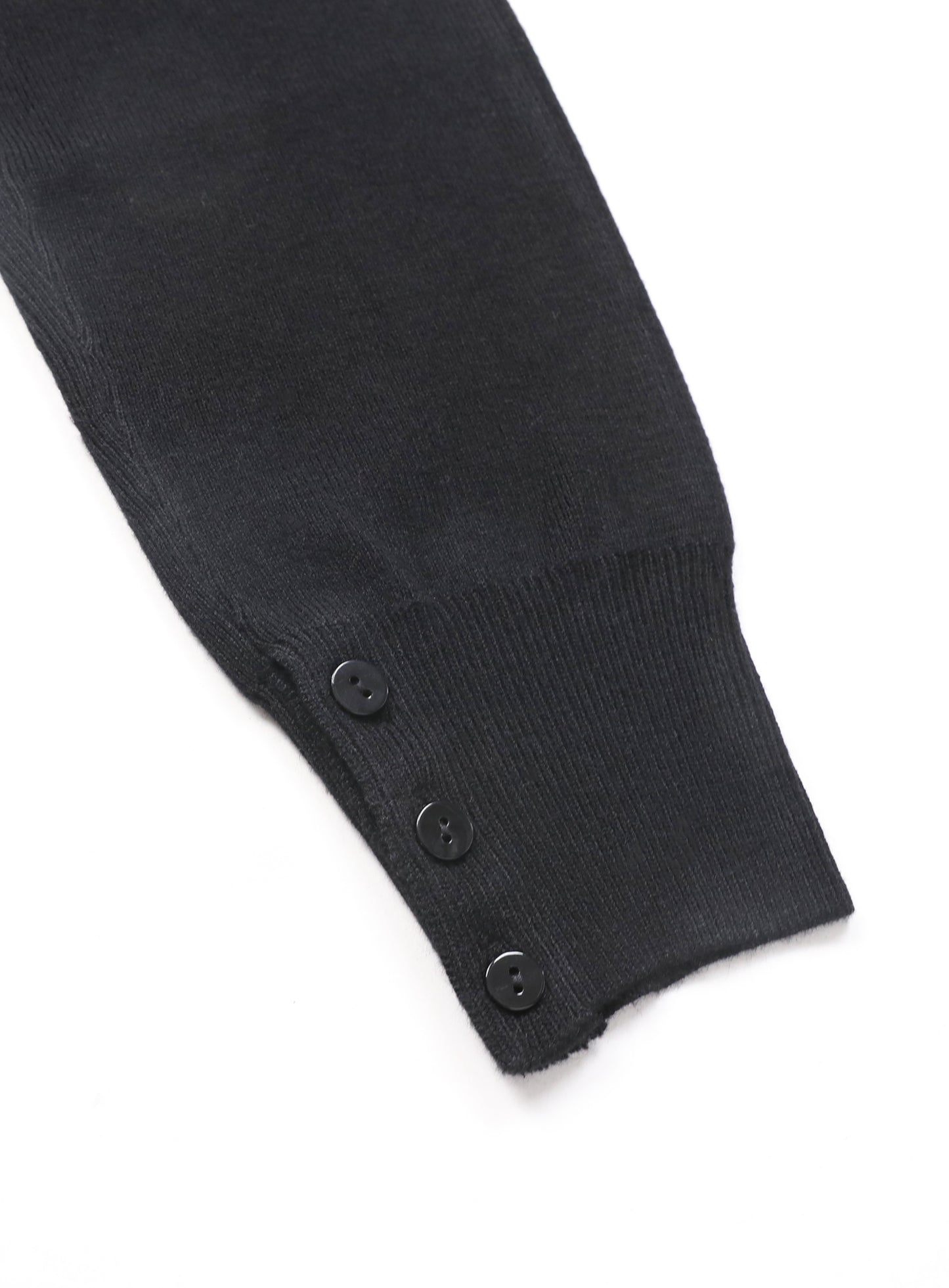 Pure Crew Neck Cardigan - Black