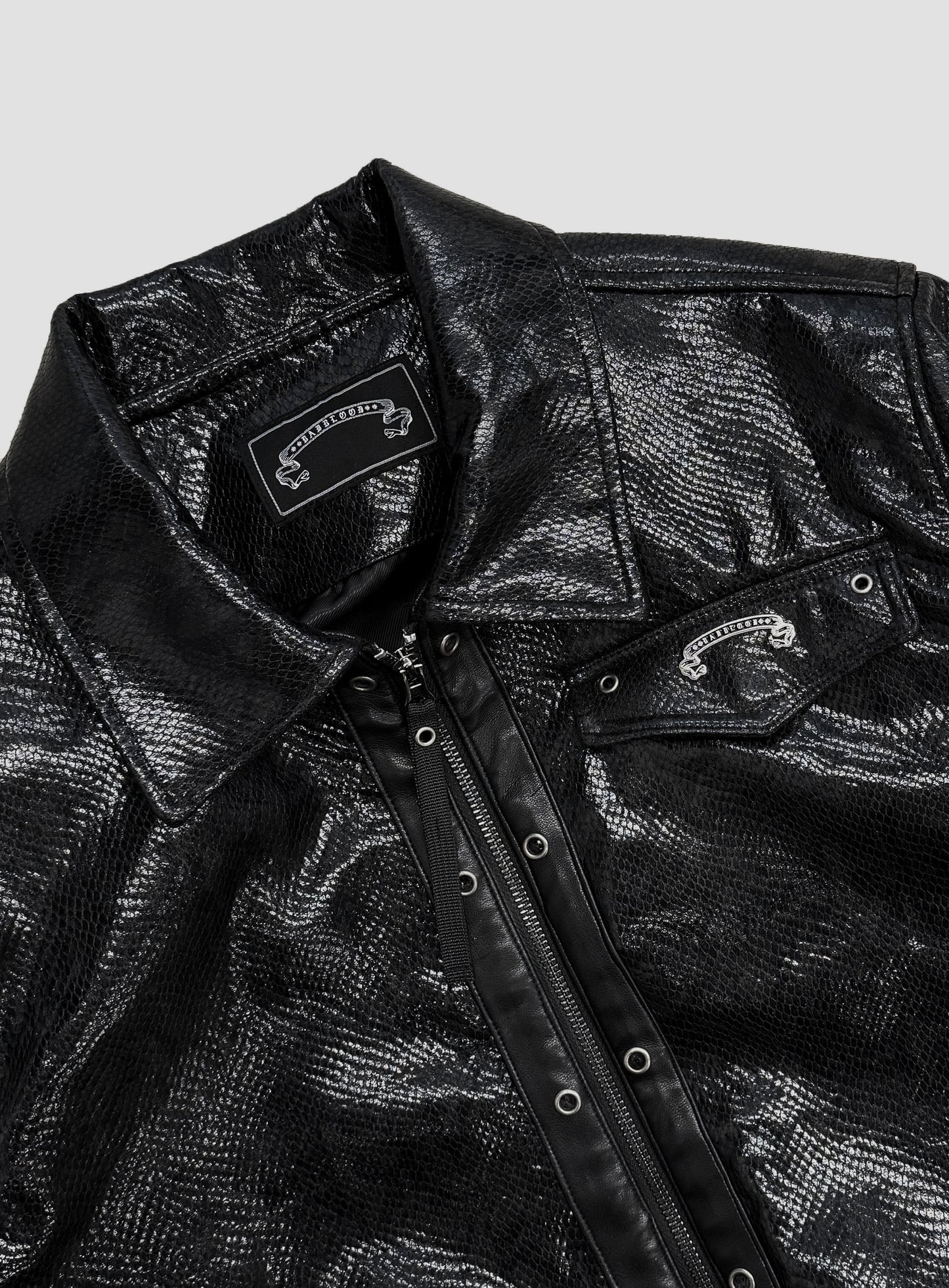 [w-jkt25-067] Monza Eyelet Bomber Jacket - Python Leather