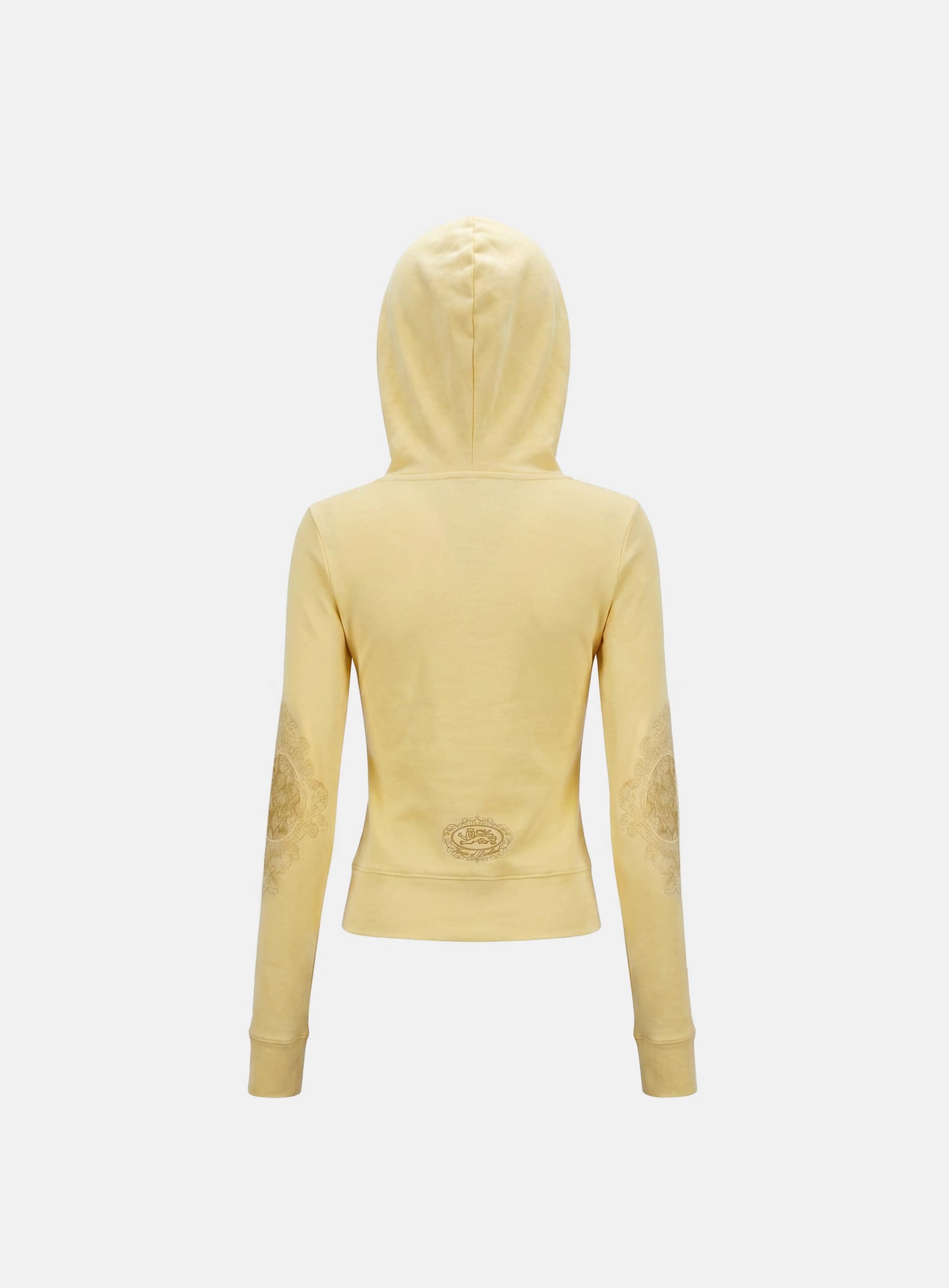 [w-hde26-053] H.B.B. Royal Lace Rhinestone Hooded Zip-Up - Yellow