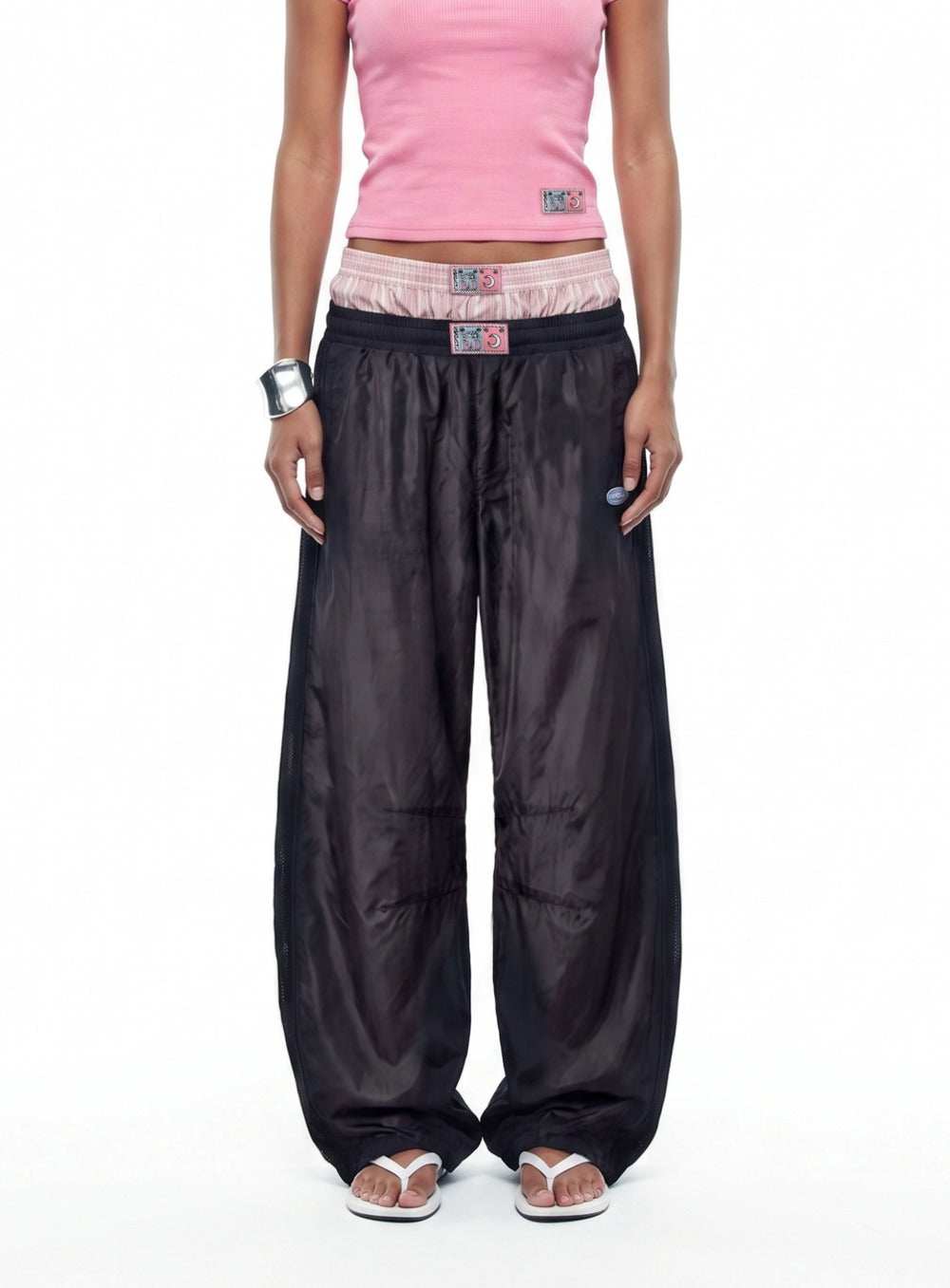 [w-pts26-124] Ambassador 26 Lightweight Nylon Track Pants - Black